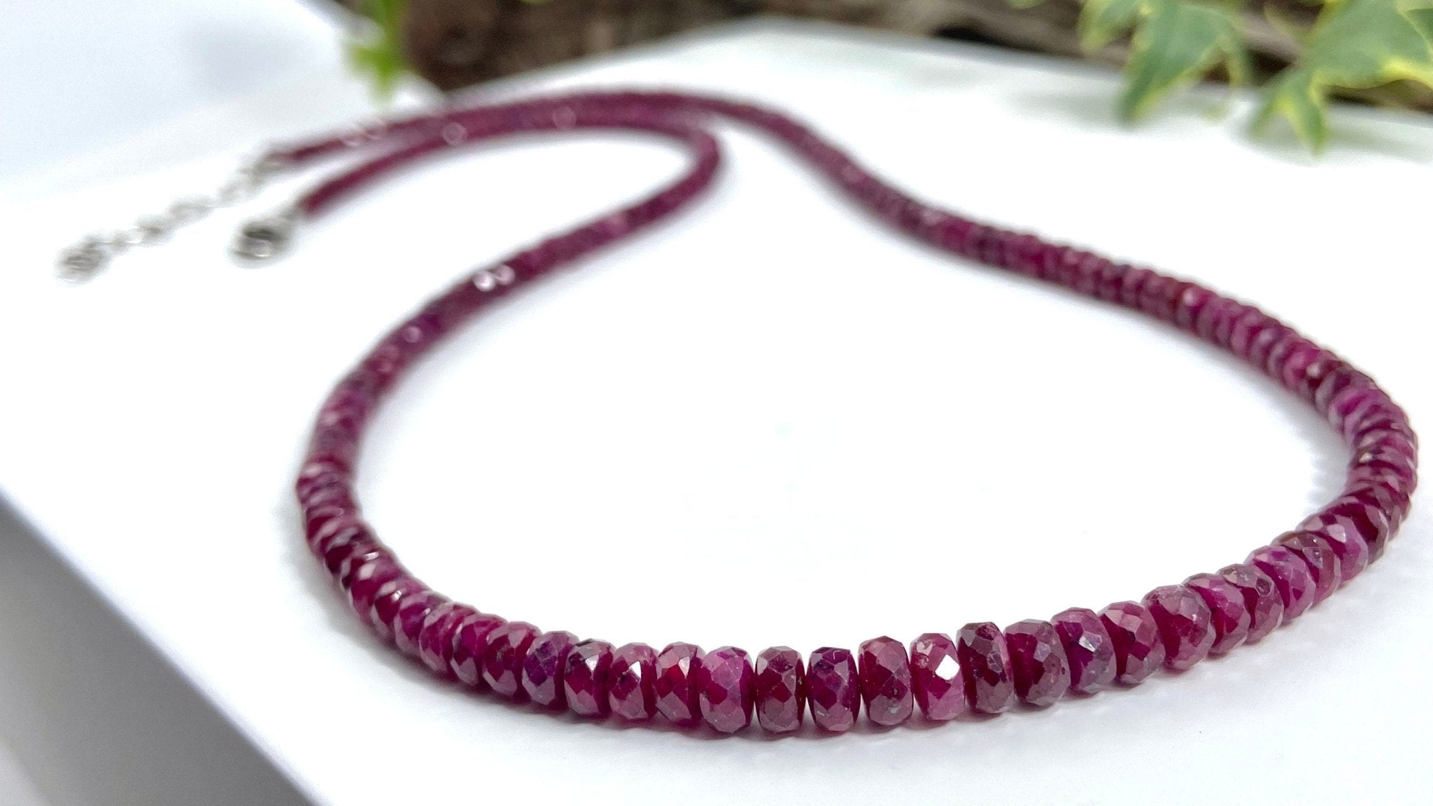 Rubin Halskette Natur unbehandelt Edelstein Collier