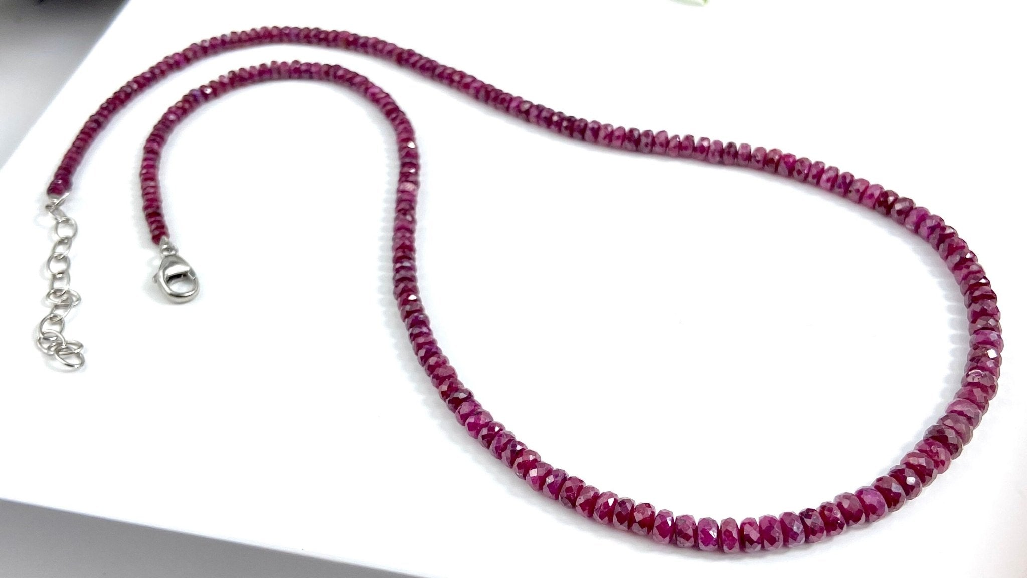 Rubin Halskette Natur unbehandelt Edelstein Collier
