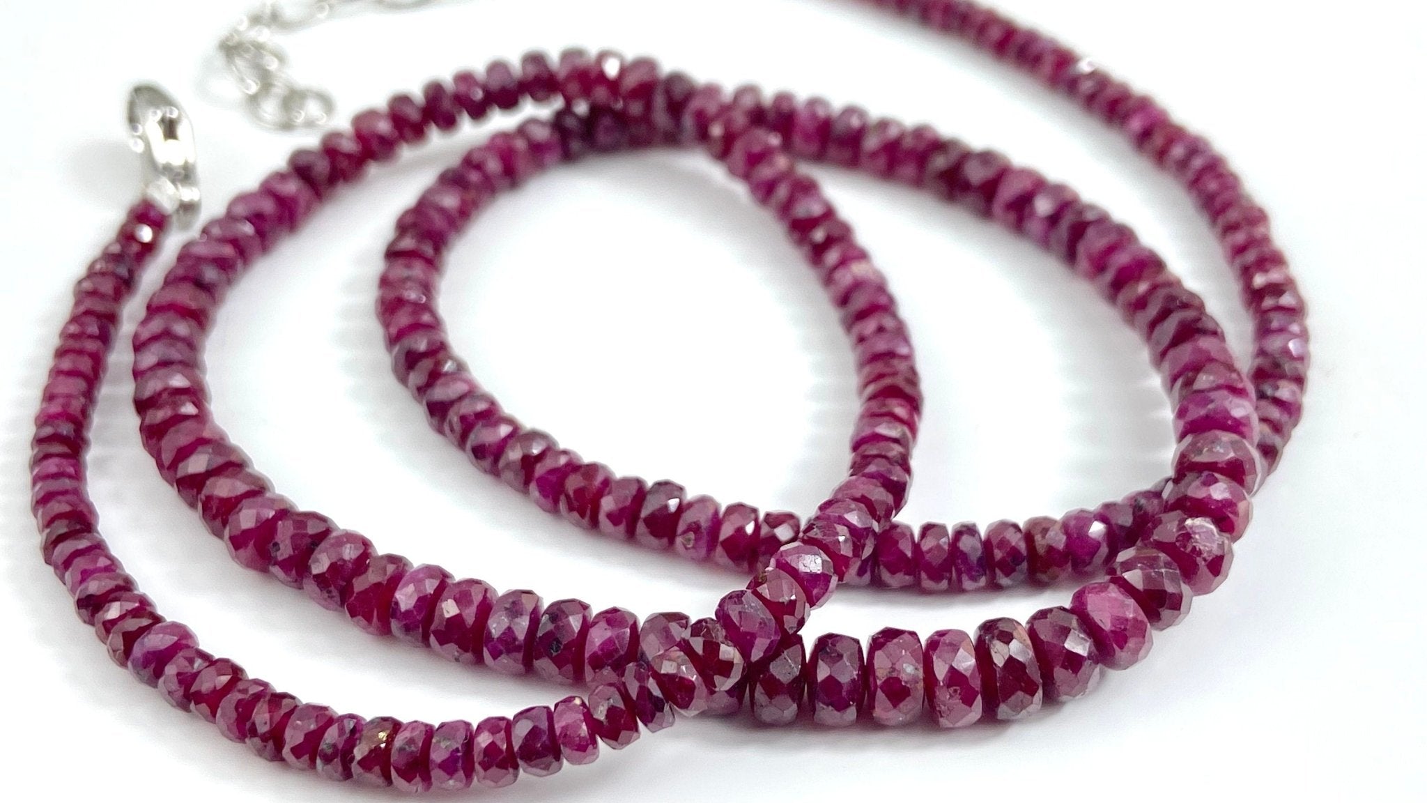 Rubin Halskette Natur unbehandelt Edelstein Collier