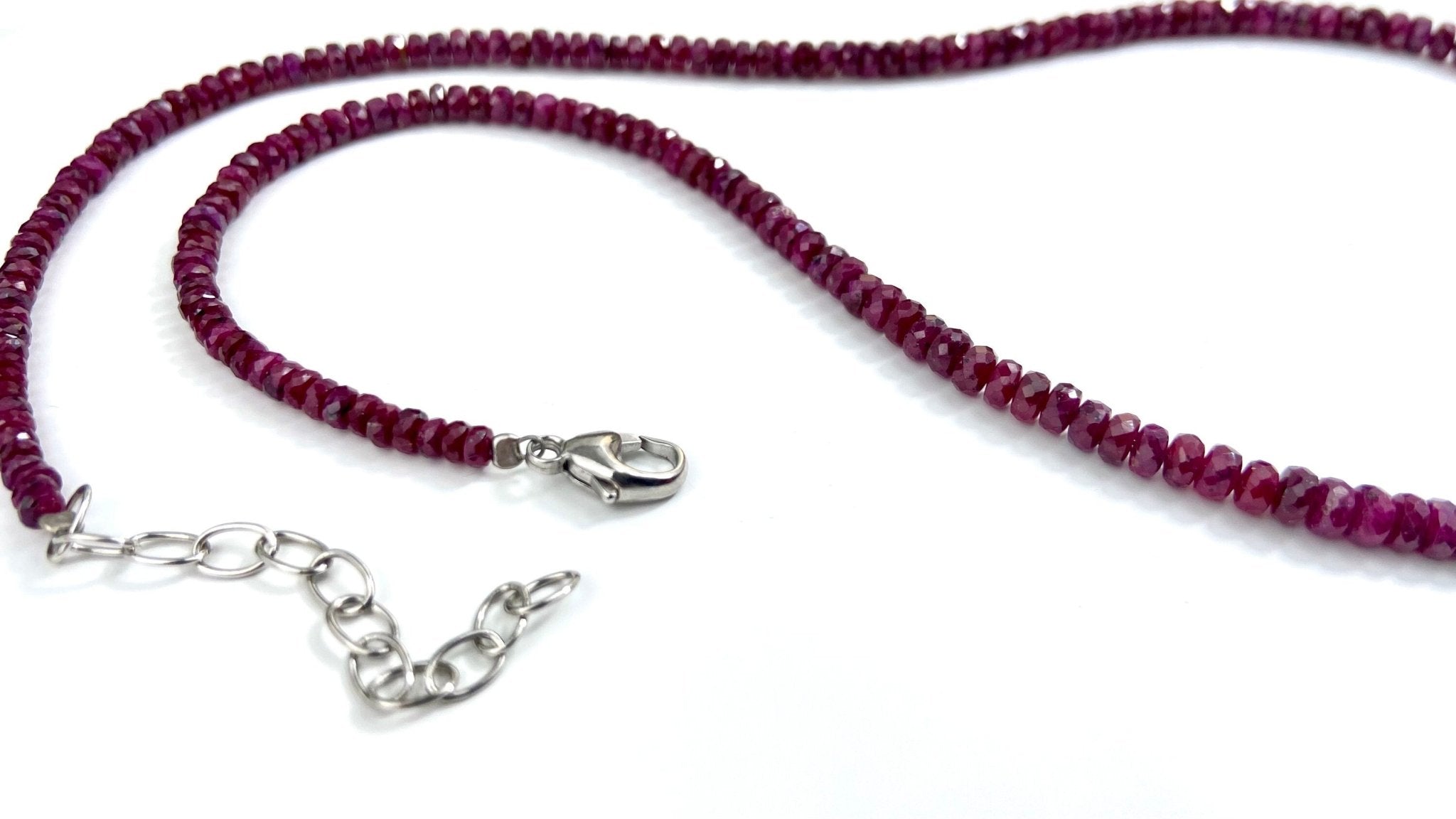 Rubin Halskette Natur unbehandelt Edelstein Collier