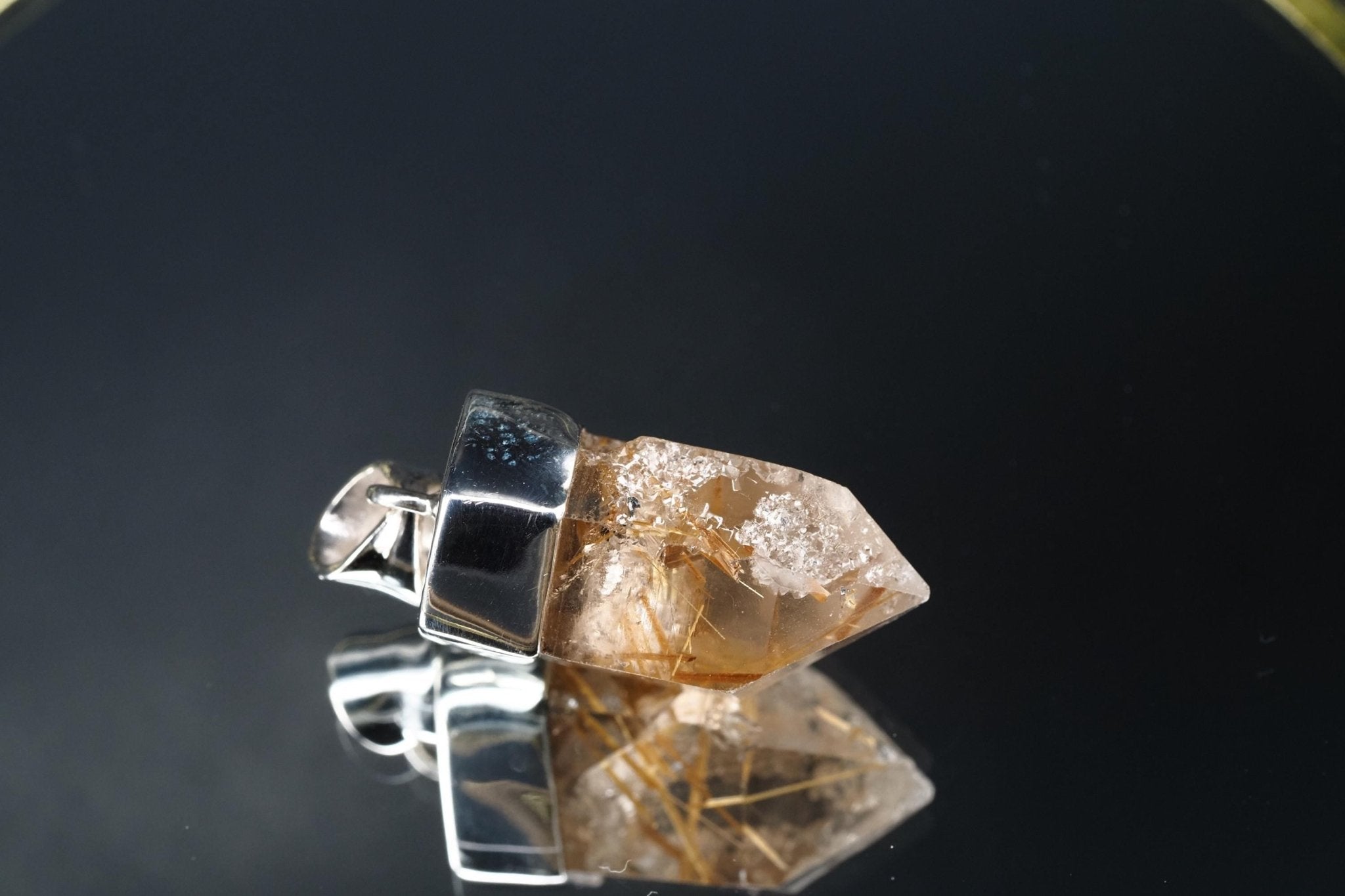 Rutilquarz Anhänger Silber Brasilien Länge mit Öse 34mm