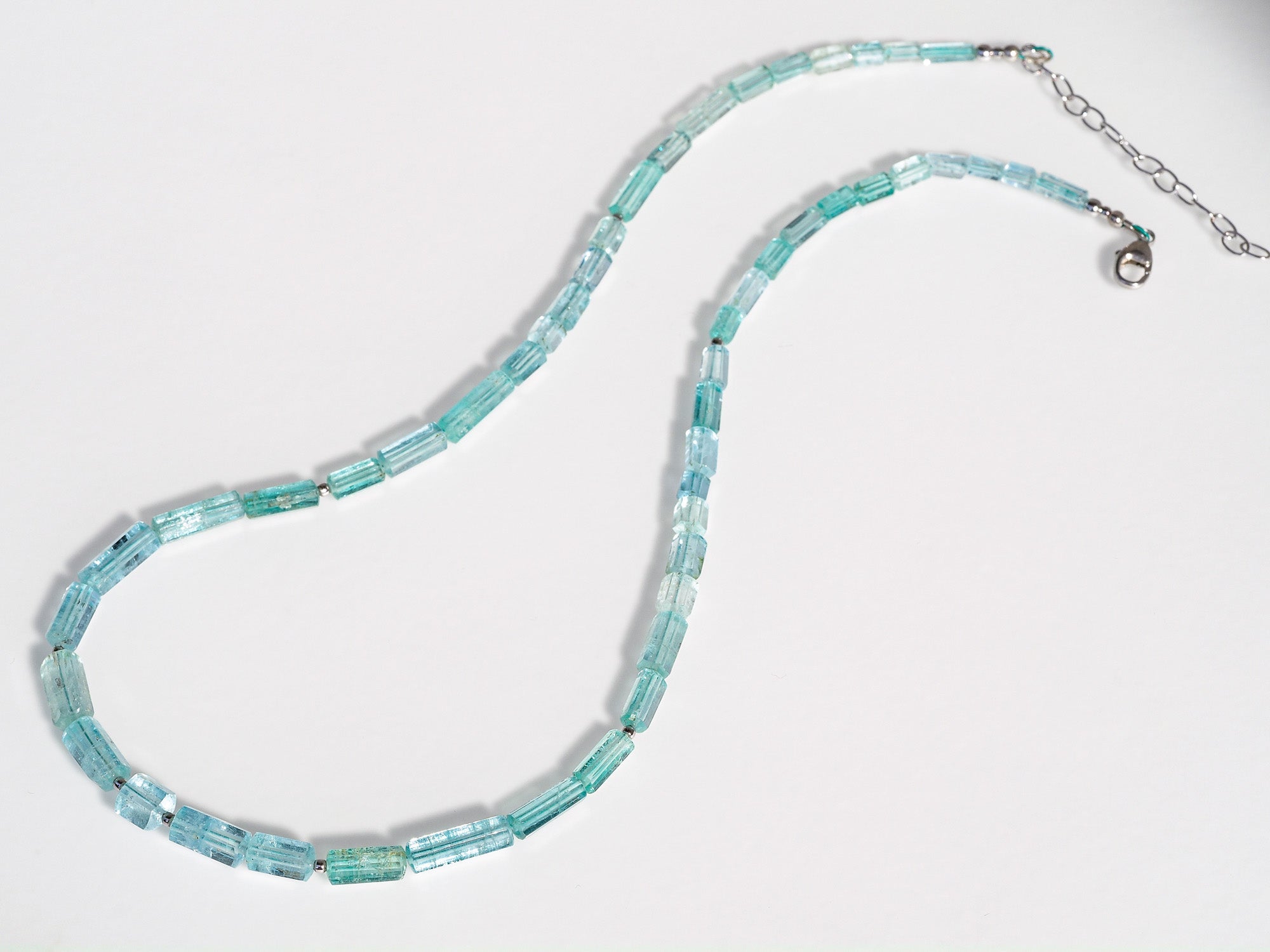 Smaragd Aquamarin Kette 100% natürliche grün-blaue Beryll Kette