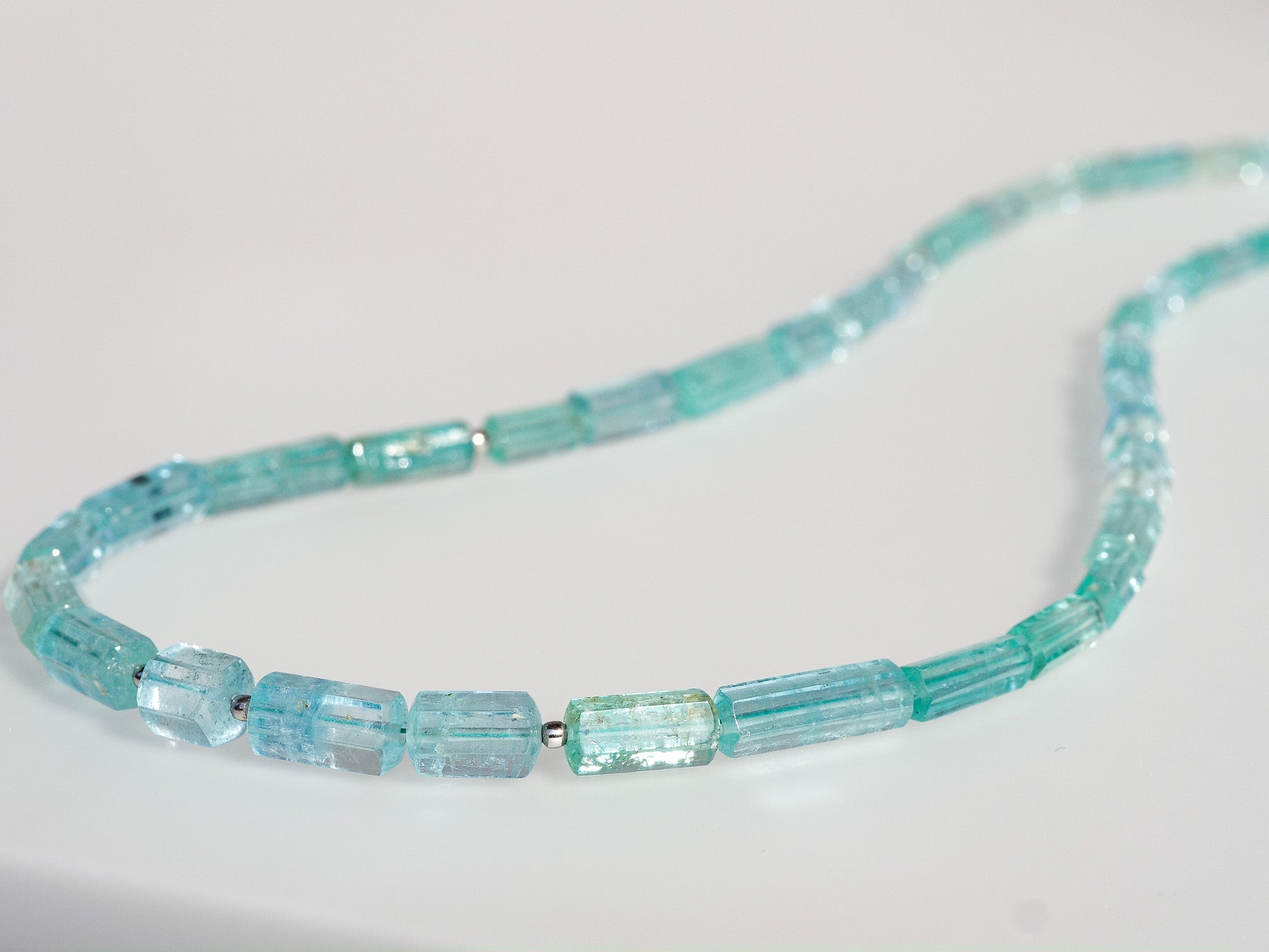 Smaragd Aquamarin Kette 100% natürliche grün-blaue Beryll Kette
