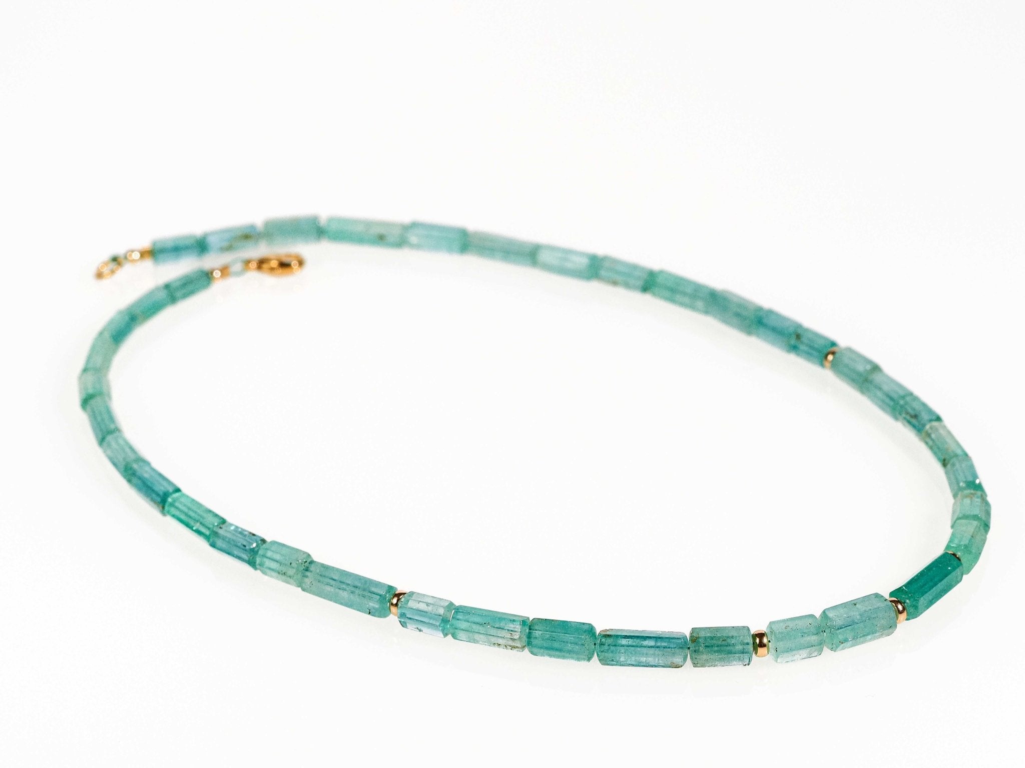 Smaragd Kette 100% natürlich mit 9 Karat Gold Verschluss