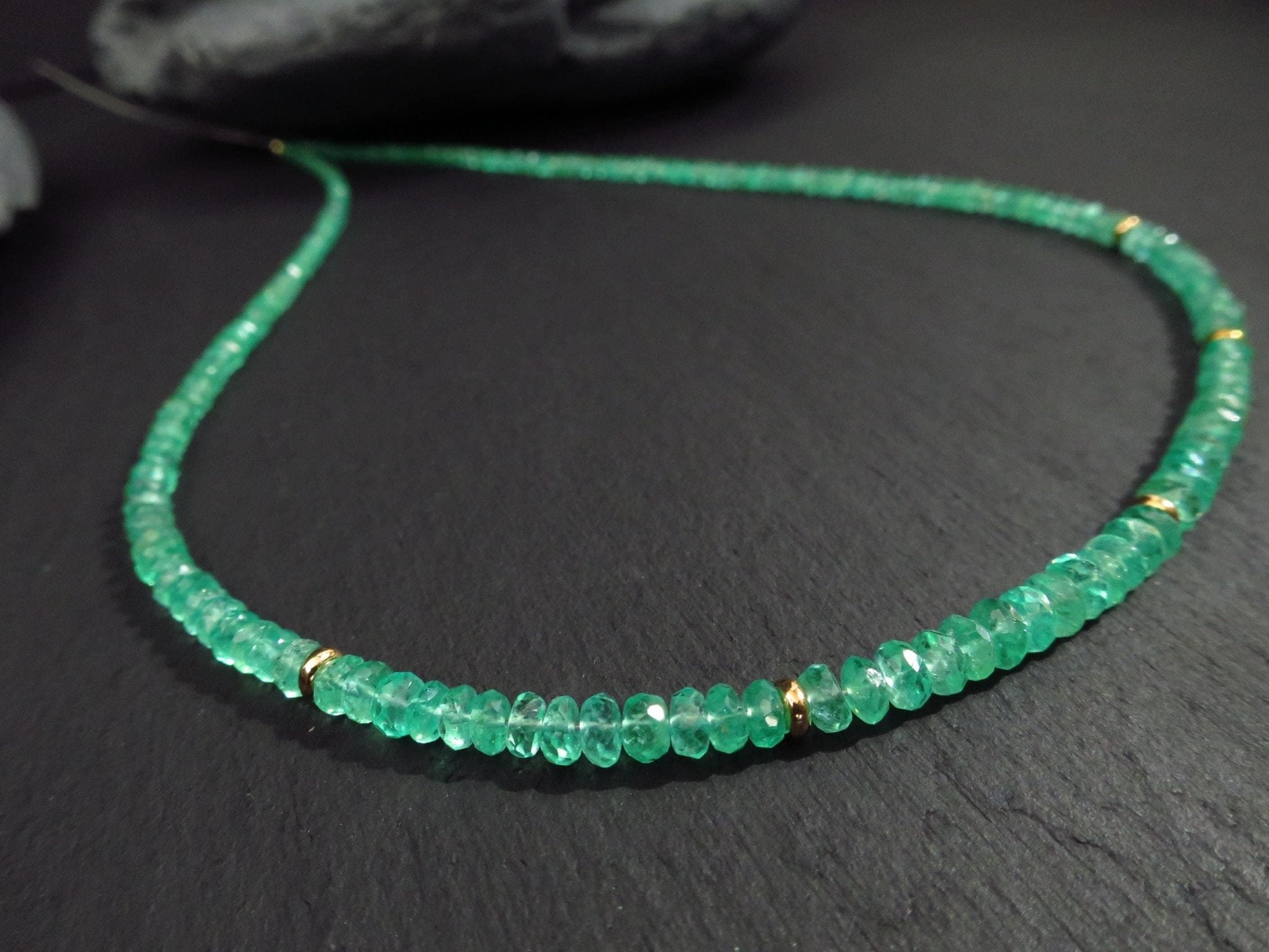 Smaragd Kette Kolumbien 9 Karat Gold Verschluss