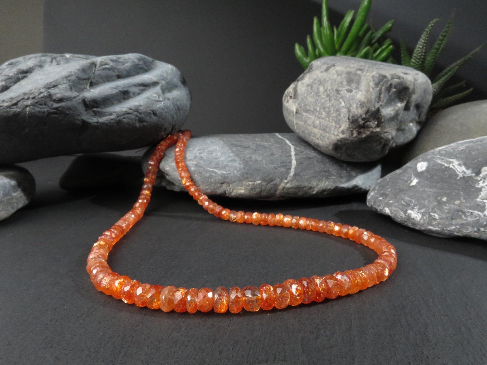 Sonnenstein Kette 114ct Sterling Silber Edelsteinkette