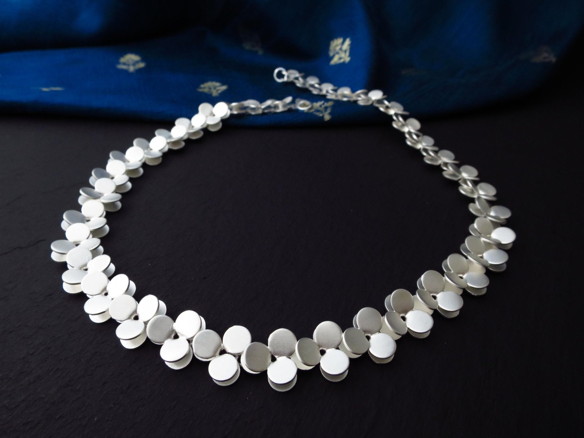 Sterling Silber Kette 43cm solid Blümchenkette