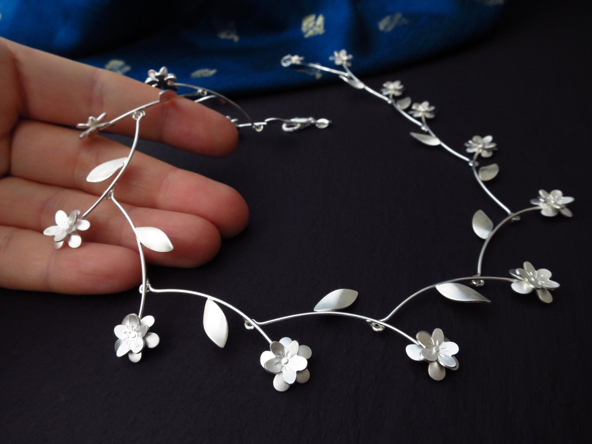 Sterling Silber Kette 43cm solid Gänseblümchen Kette