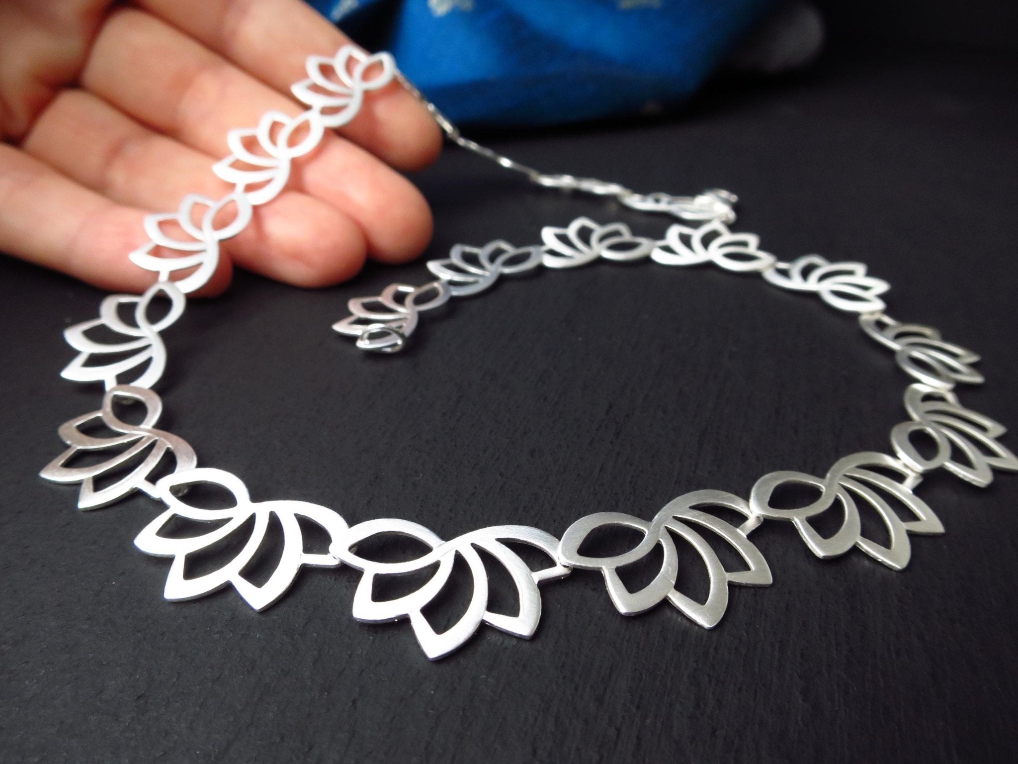 Sterling Silber Kette 44cm solid Spitzen Kette