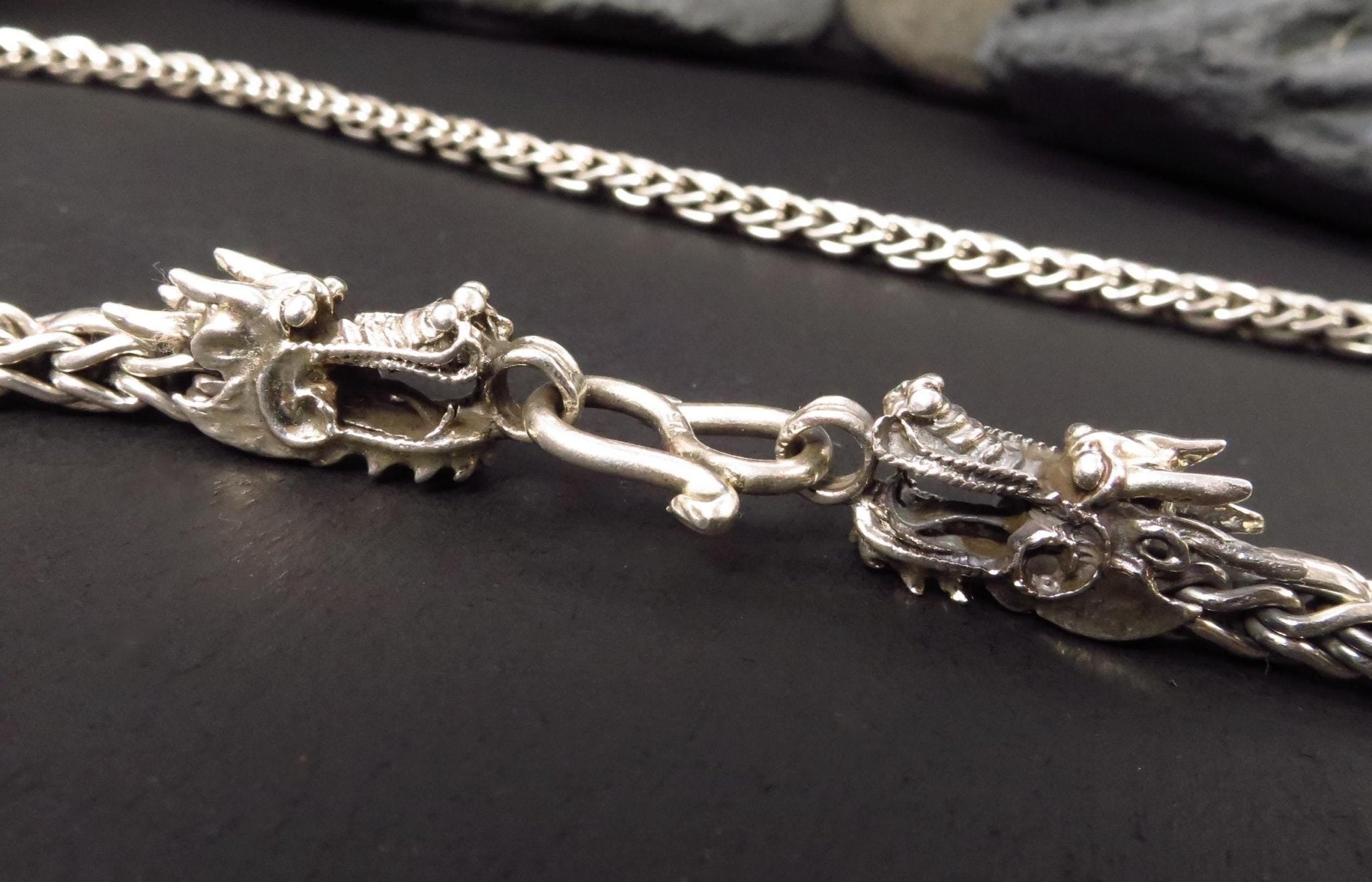 Sterling Silber Kette 51cm Drachen Königskette solid