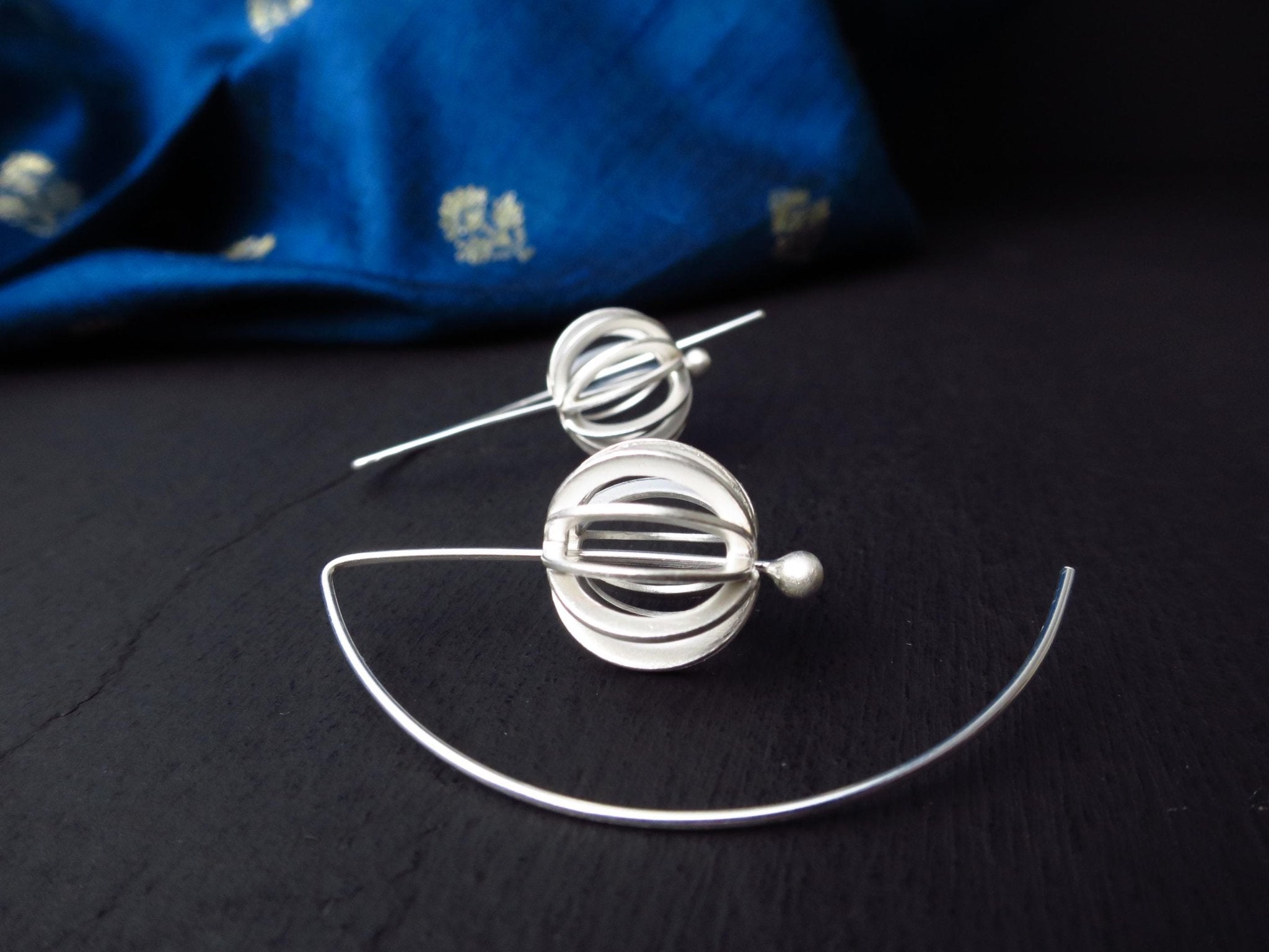 Sterling Silber Ohrringe solid Kreisel Statement