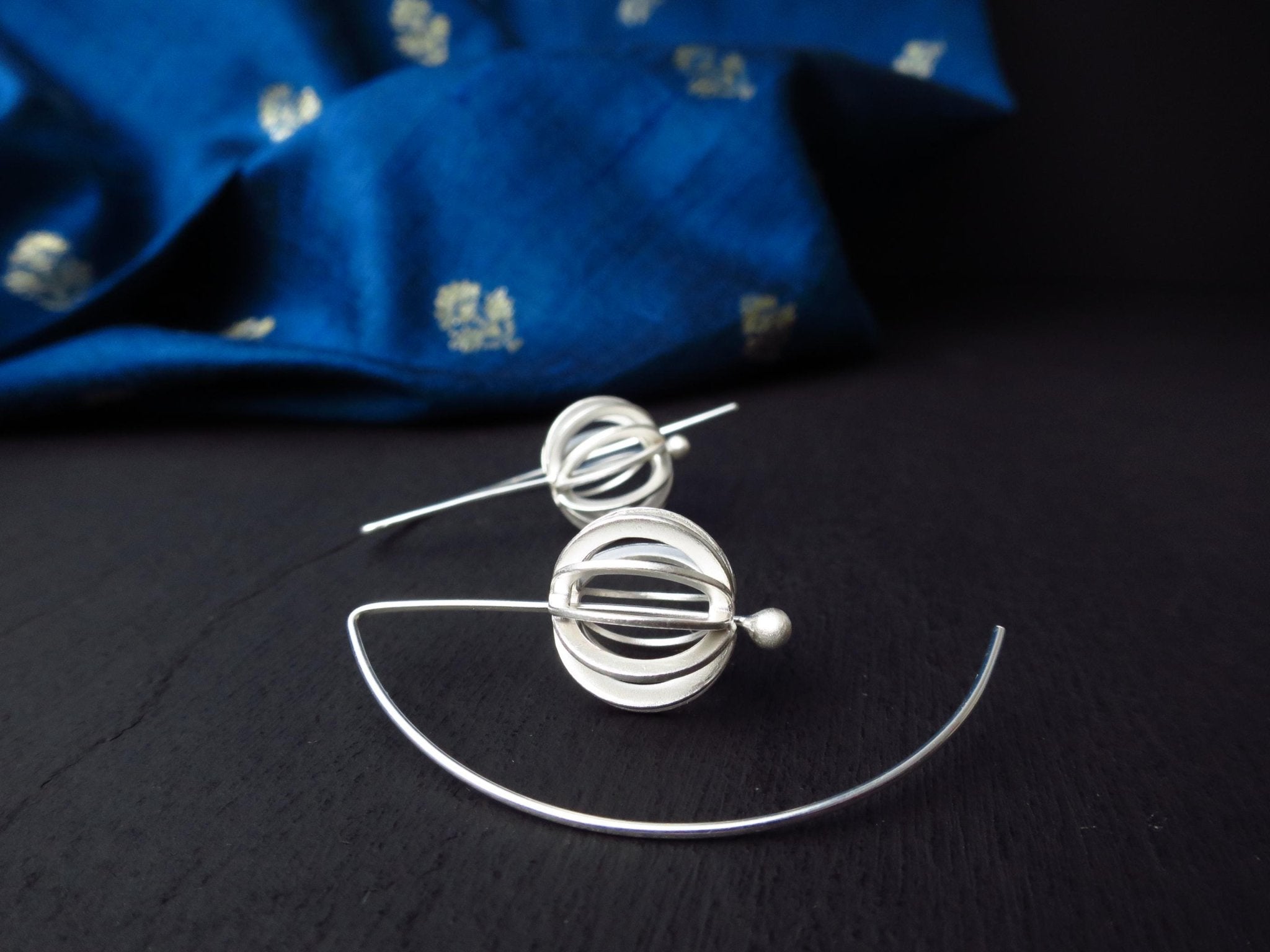 Sterling Silber Ohrringe solid Kreisel Statement