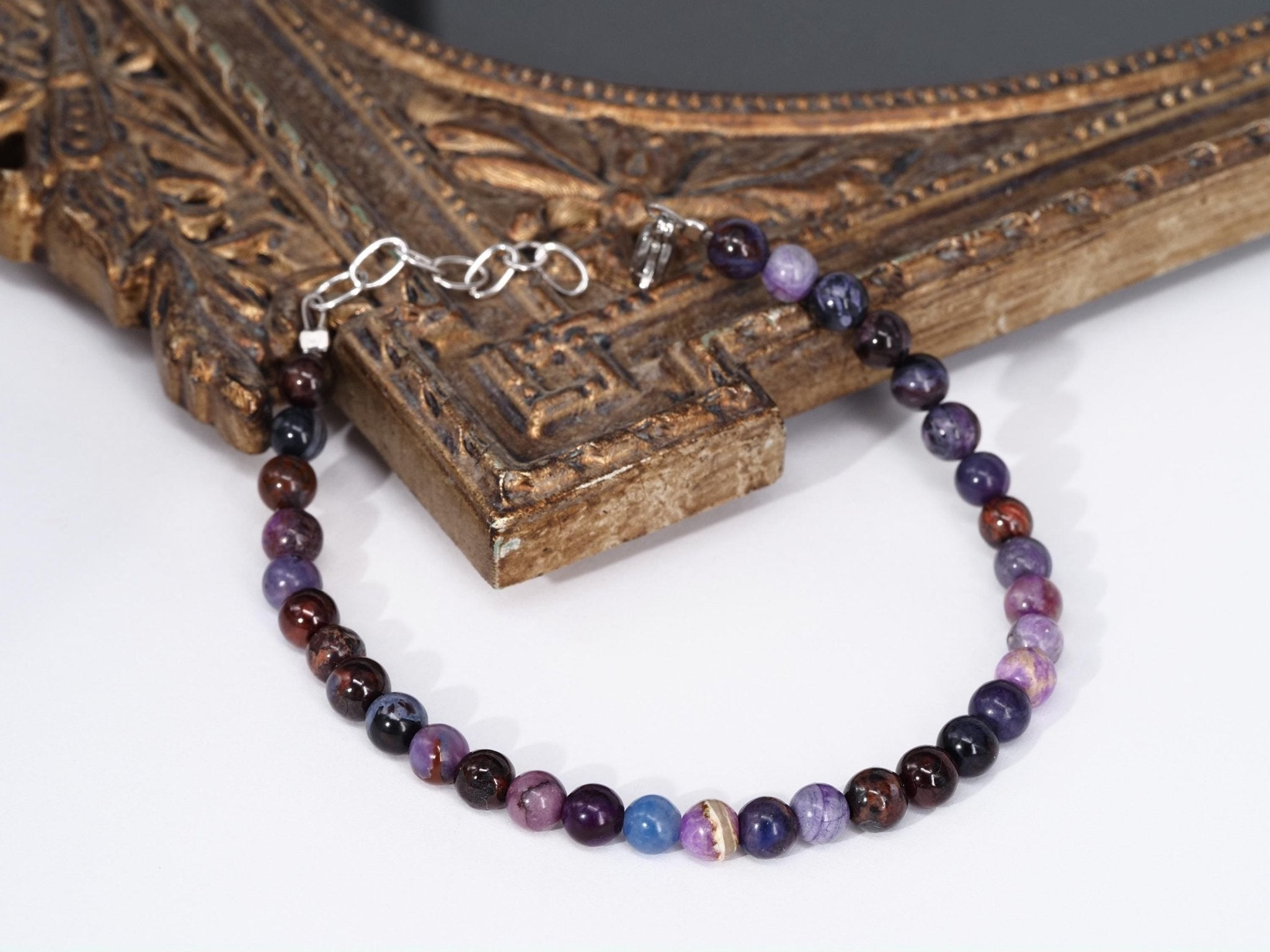 Sugilit Armband 100% echtes lila Edelsteinarmband 17,5 - 20cm