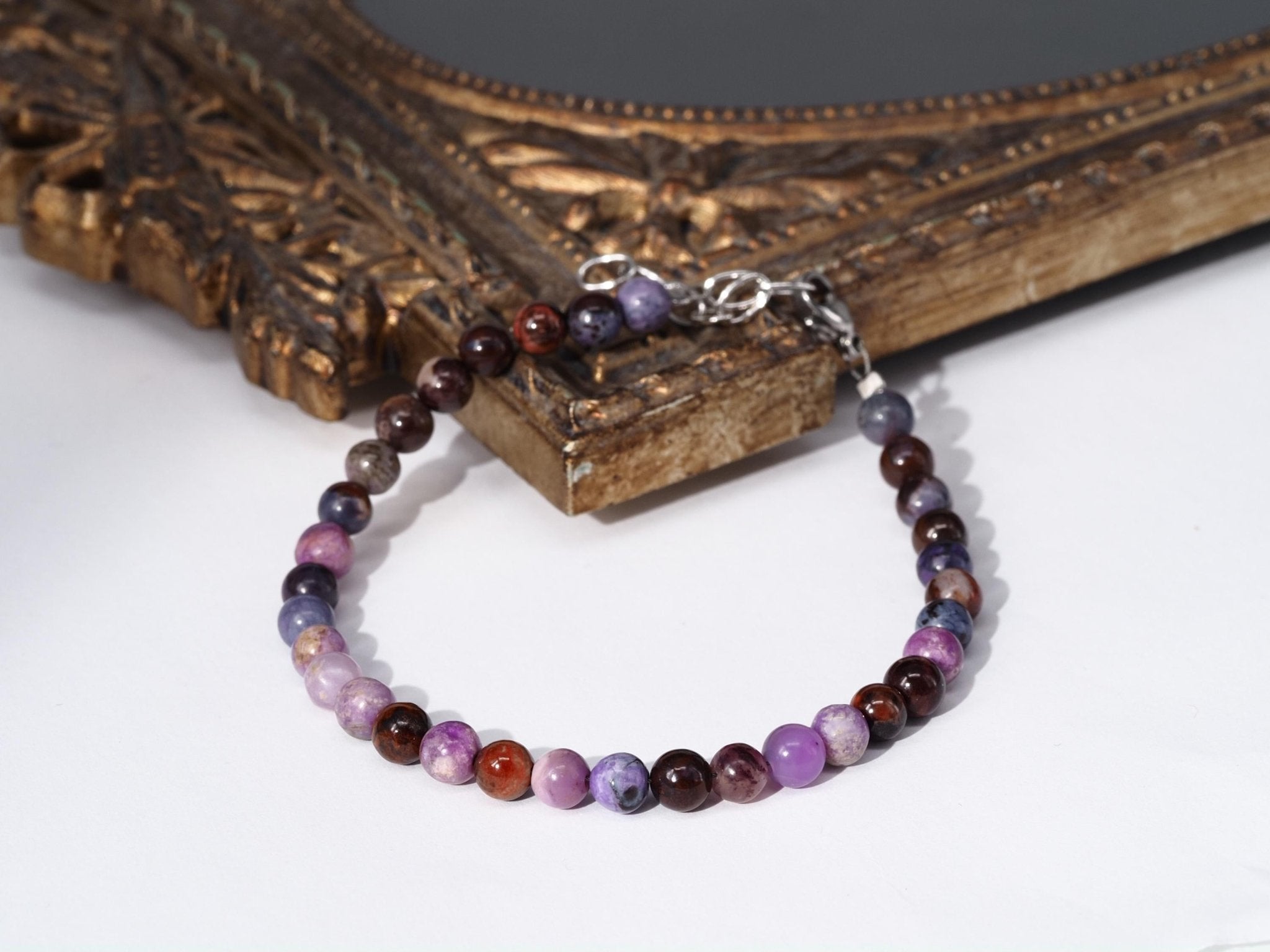 Sugilit Armband 100% echtes lila Edelsteinarmband 17,5 - 20cm