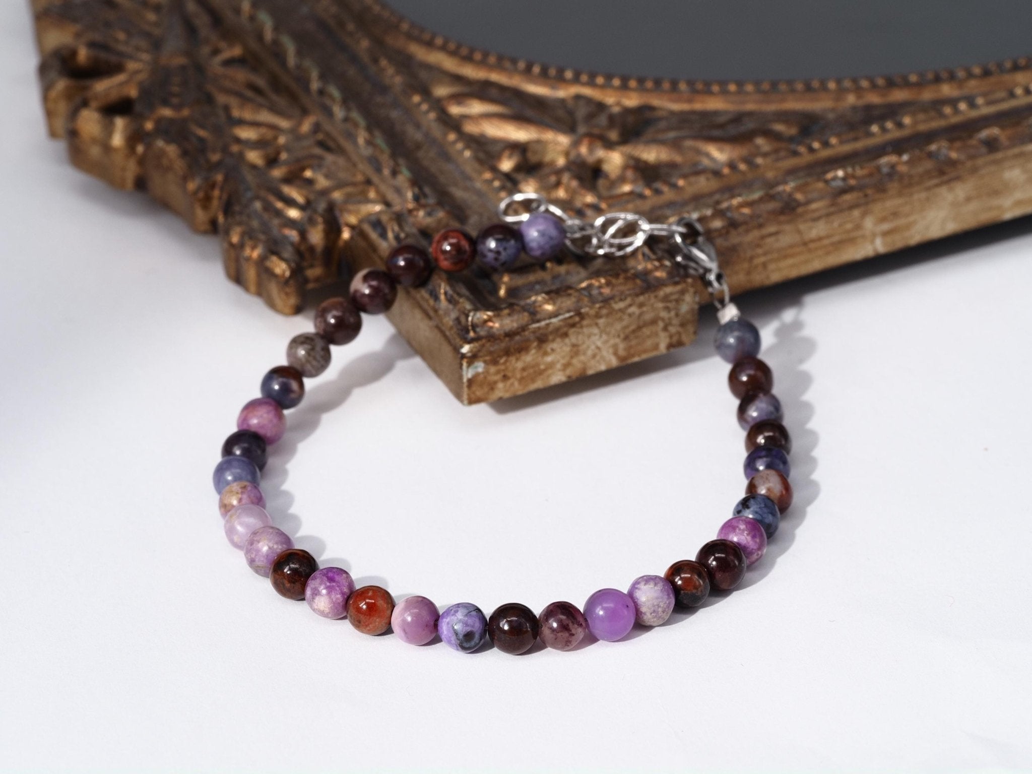 Sugilit Armband 100% echtes lila Edelsteinarmband 17,5 - 20cm