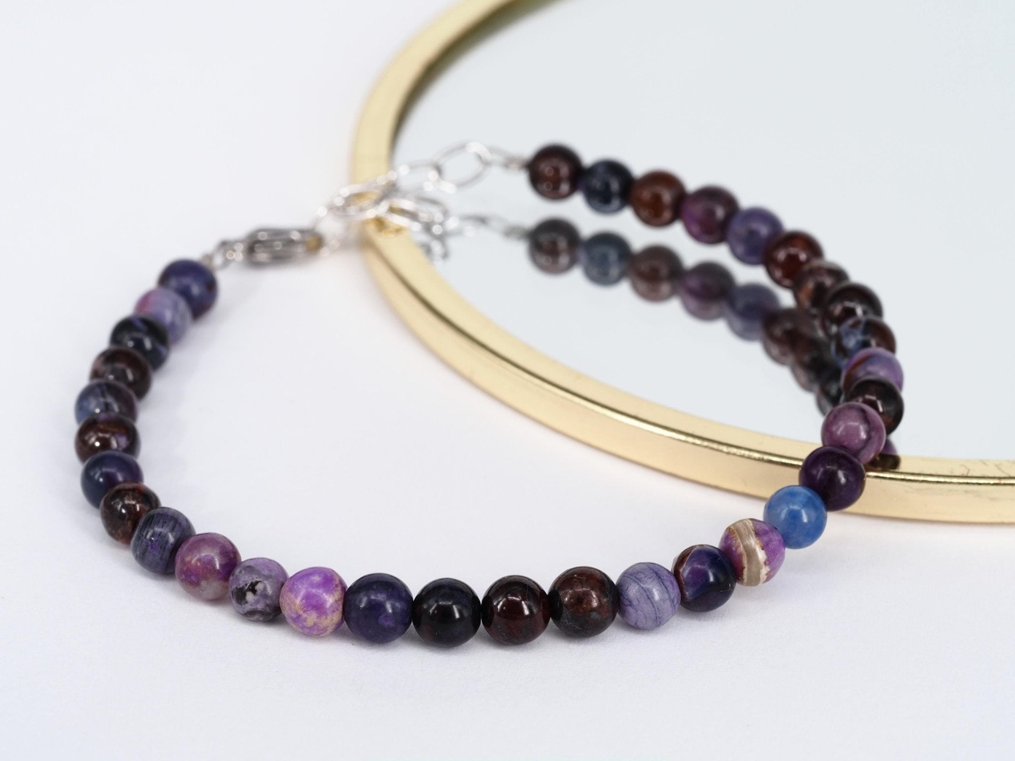 Sugilit Armband 100% echtes lila Edelsteinarmband 17,5 - 20cm