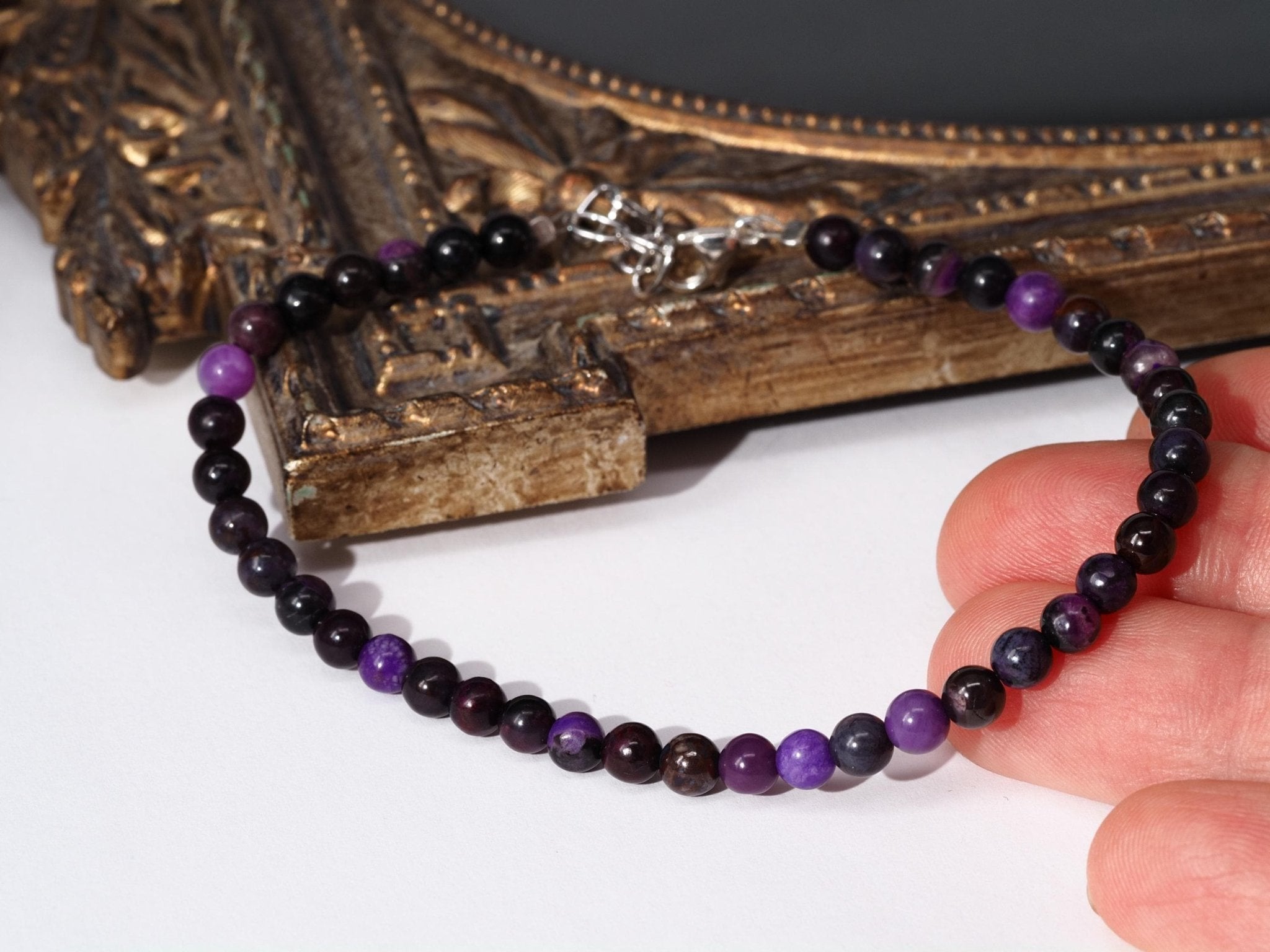Sugilit Armband 100% echtes lila Edelsteinarmband 19 - 22cm