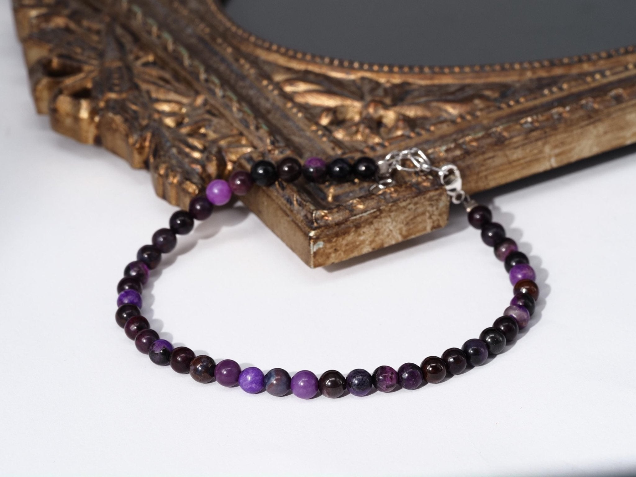 Sugilit Armband 100% echtes lila Edelsteinarmband 19 - 22cm