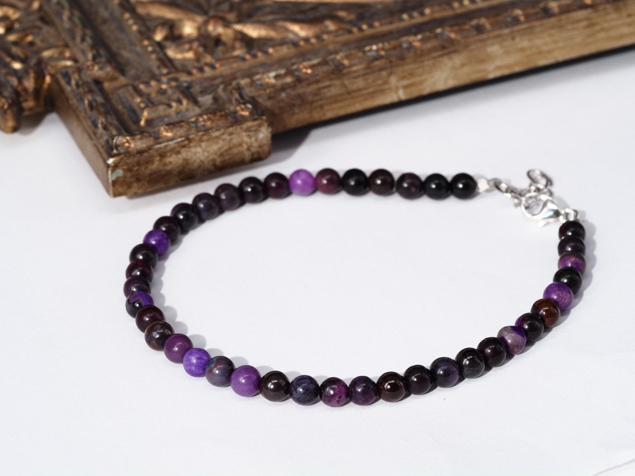 Sugilit Armband 100% echtes lila Edelsteinarmband 19 - 22cm