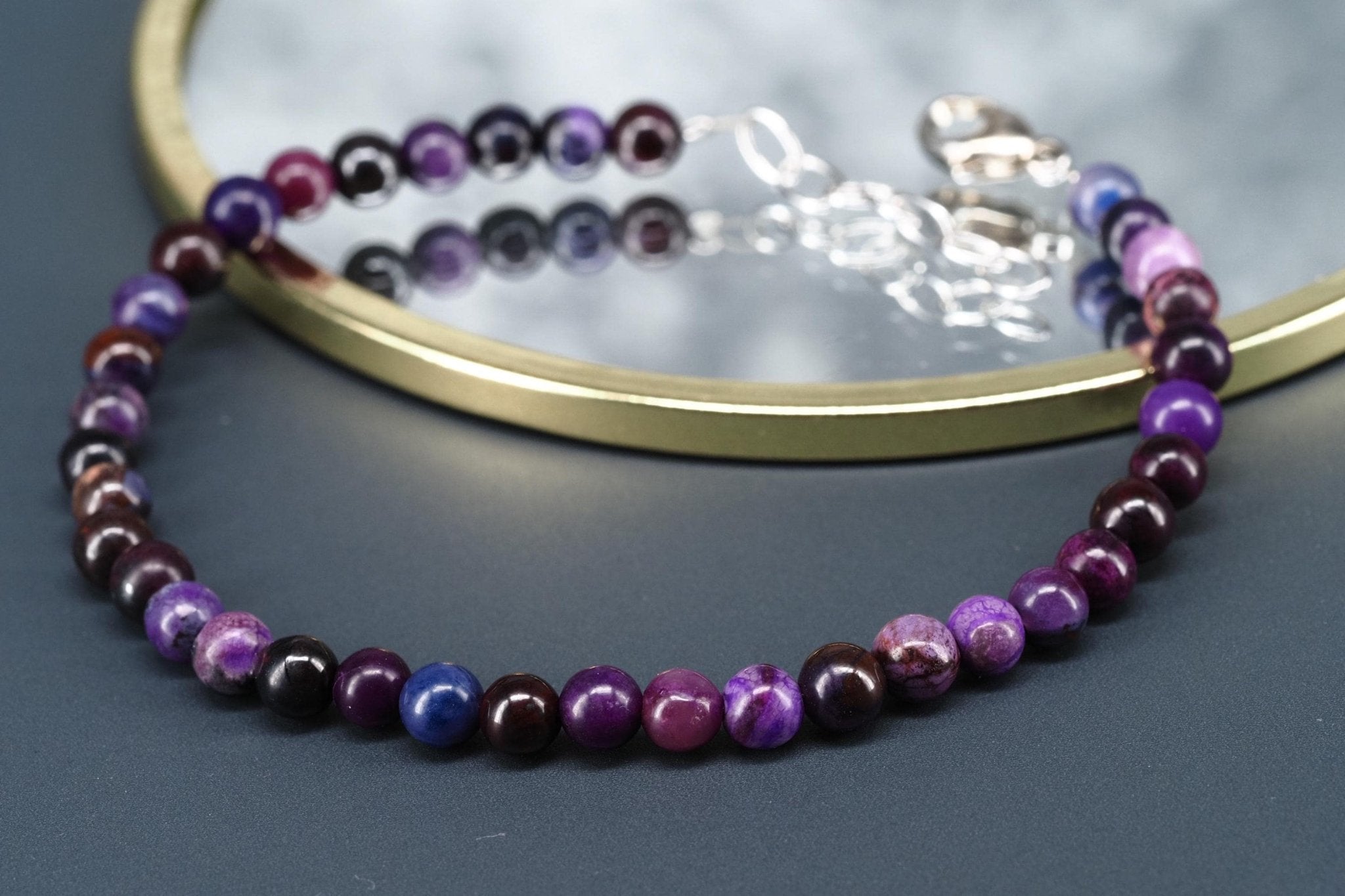 Sugilit Armband echtes lila Edelsteinarmband 19 - 22,5cm