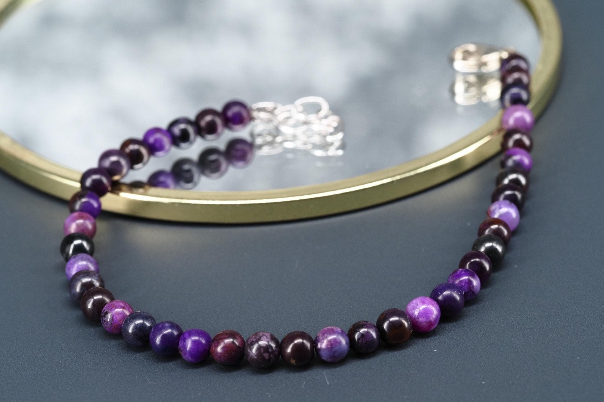 Sugilit Armband echtes lila Edelsteinarmband 19 - 22cm