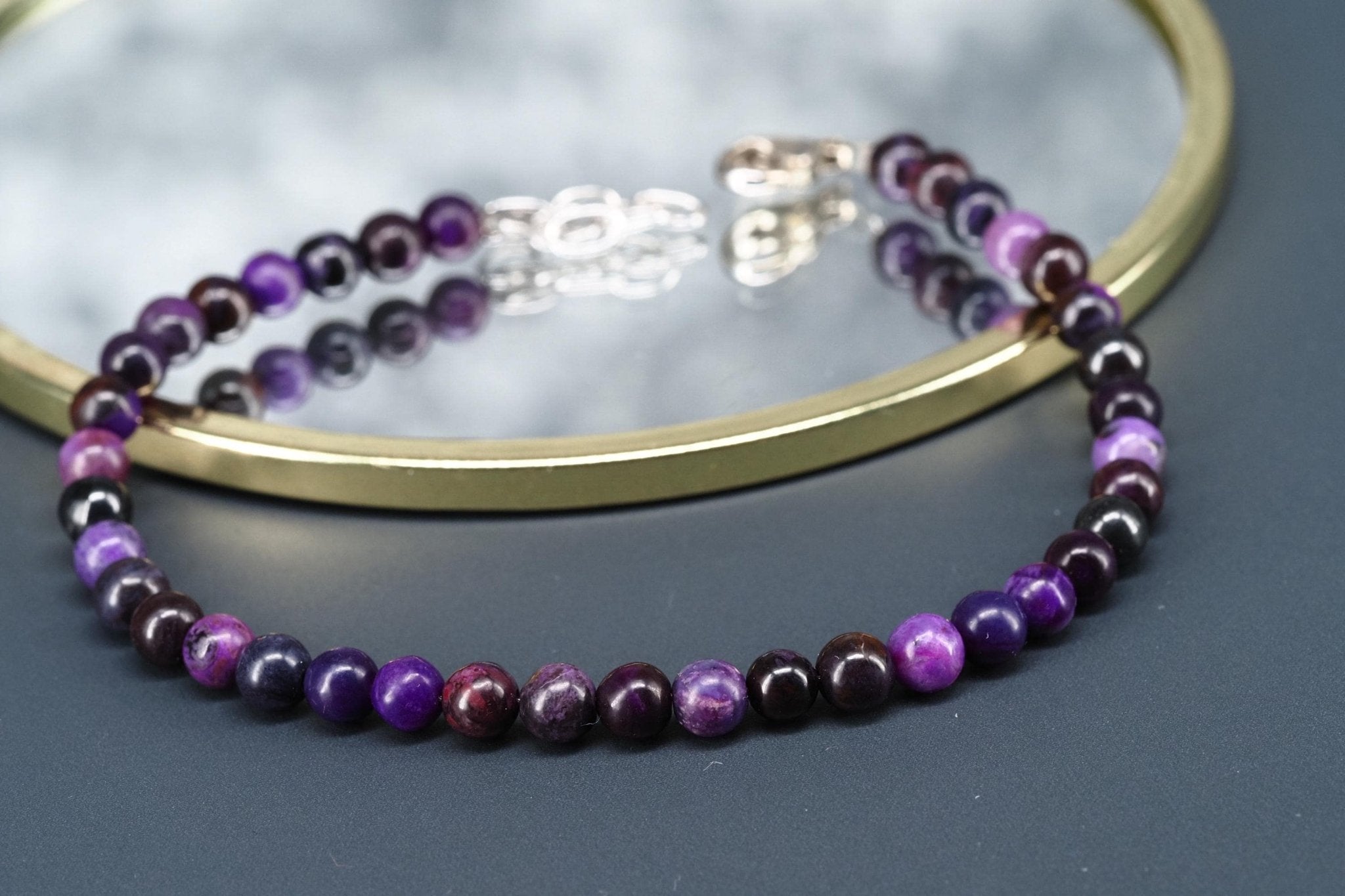 Sugilit Armband echtes lila Edelsteinarmband 19 - 22cm