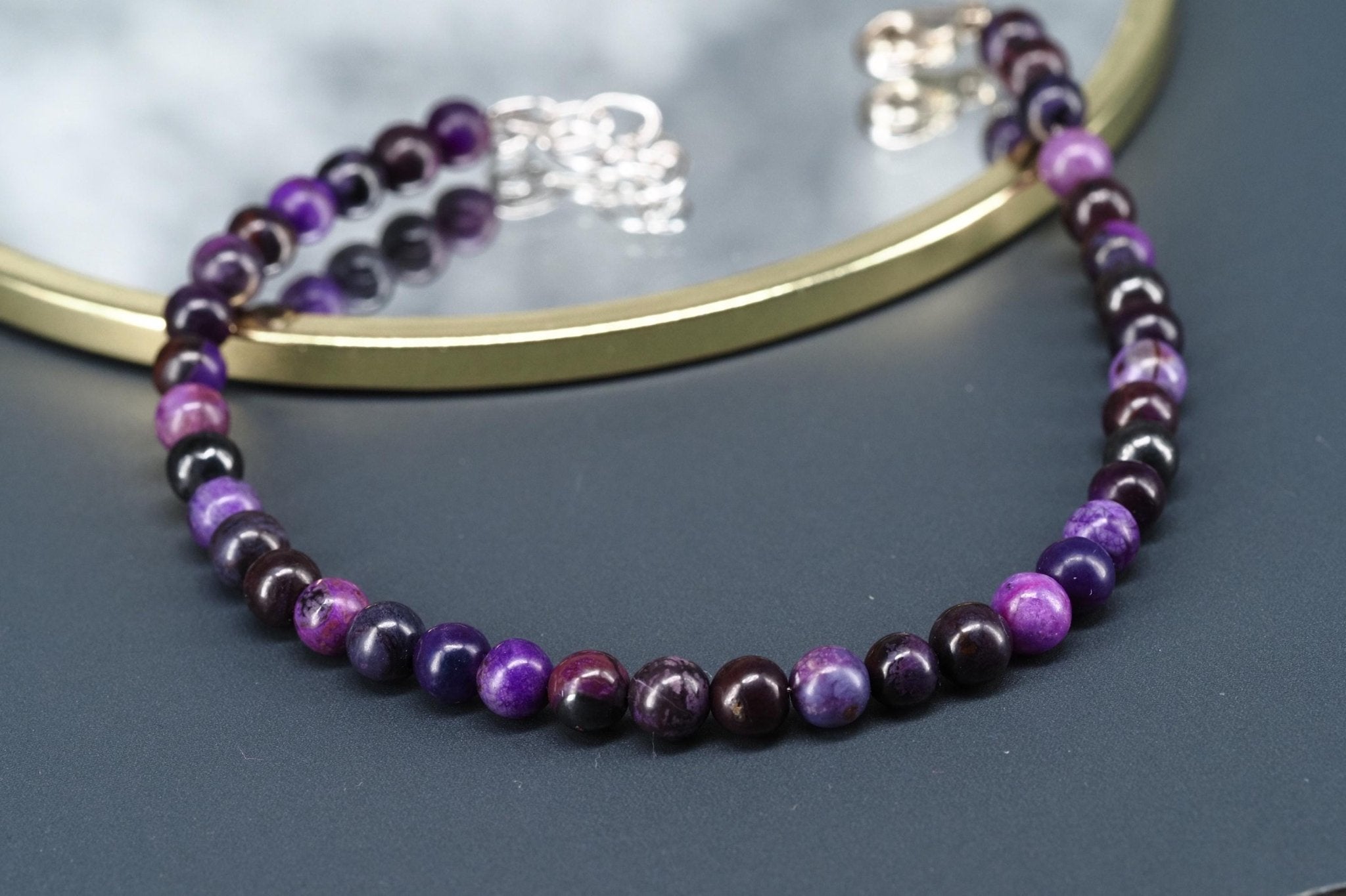 Sugilit Armband echtes lila Edelsteinarmband 19 - 22cm