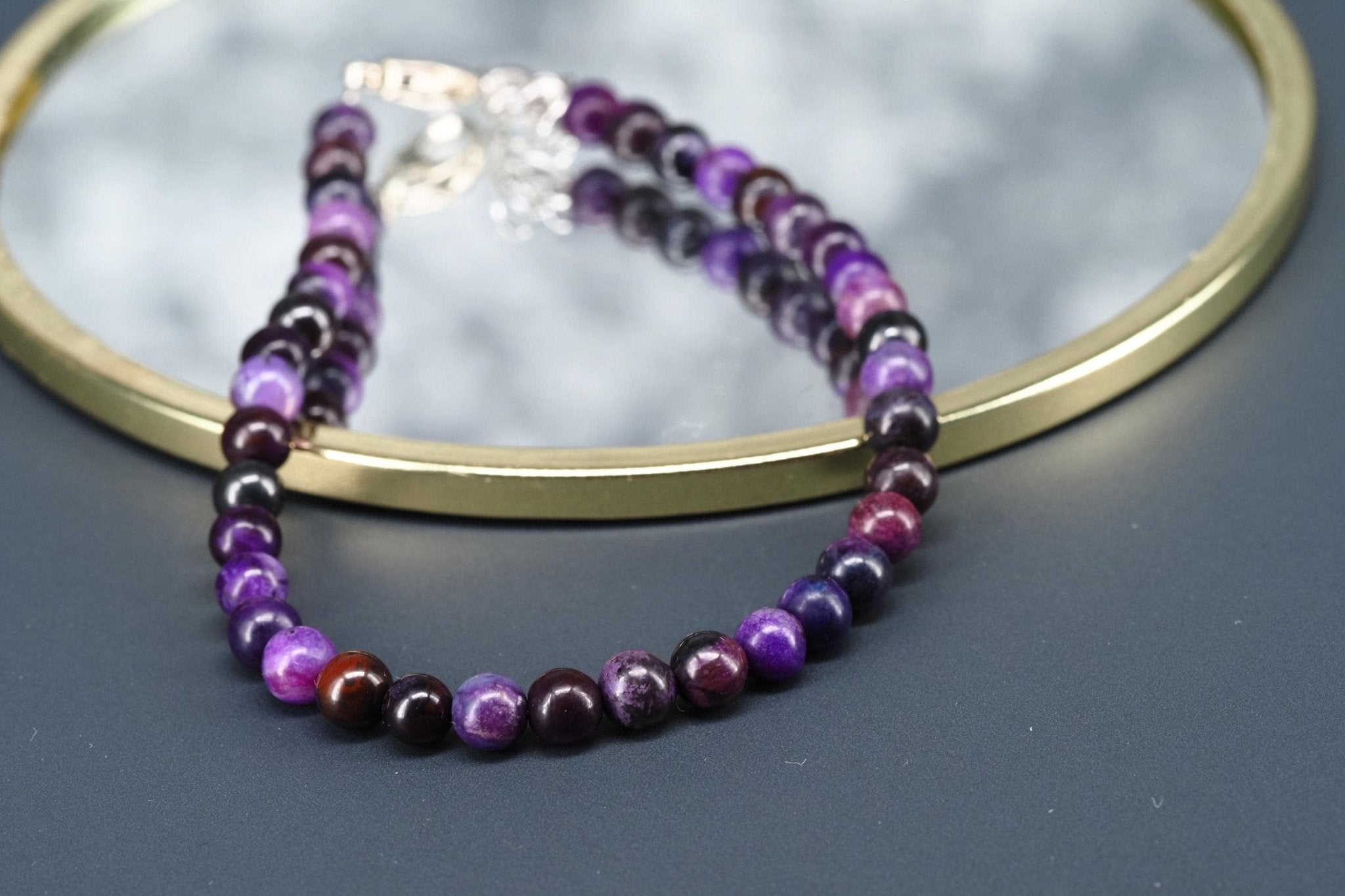 Sugilit Armband echtes lila Edelsteinarmband 19 - 22cm