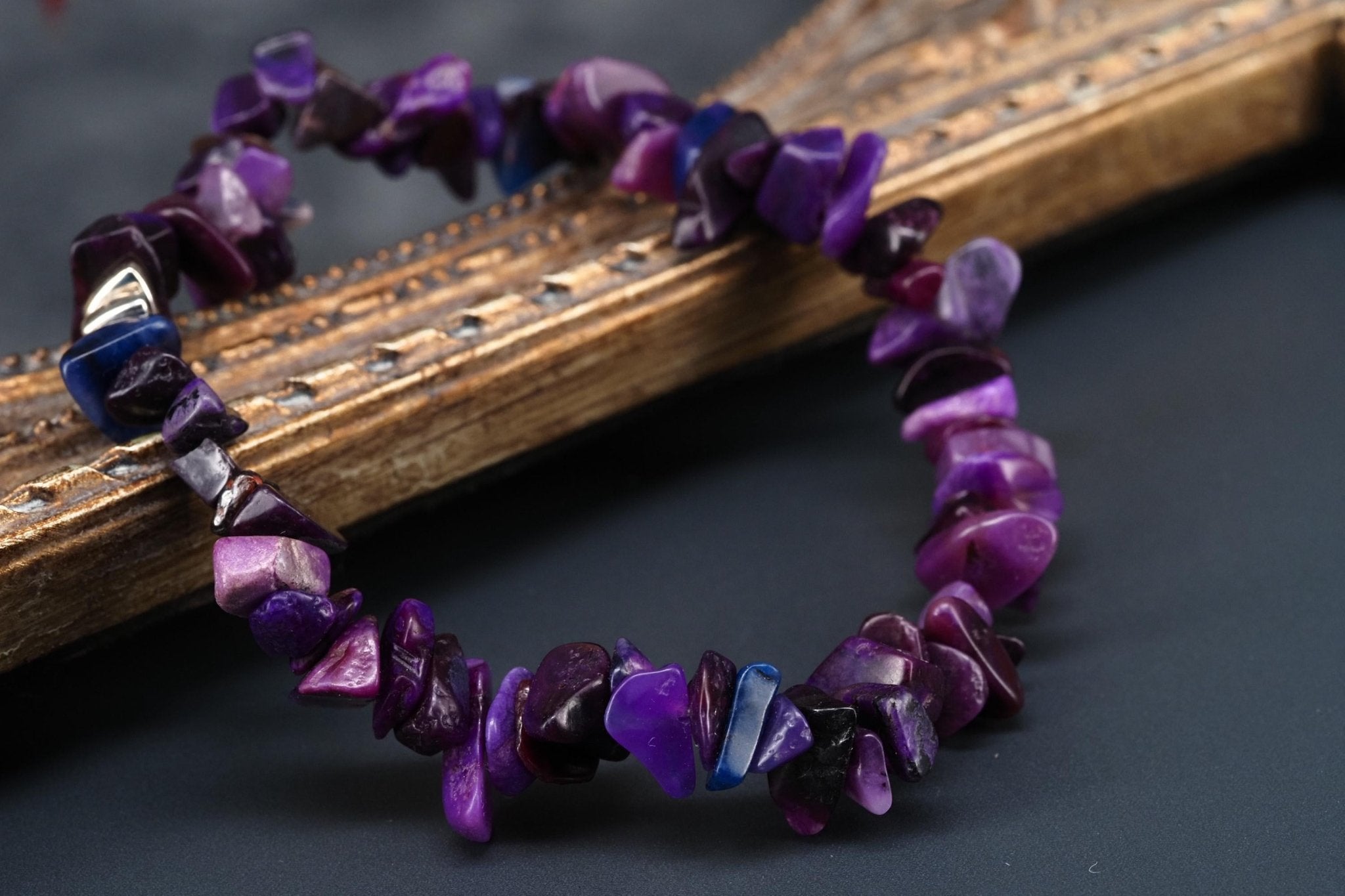 Sugilit Armband echtes lila elastisches Armband Unisex