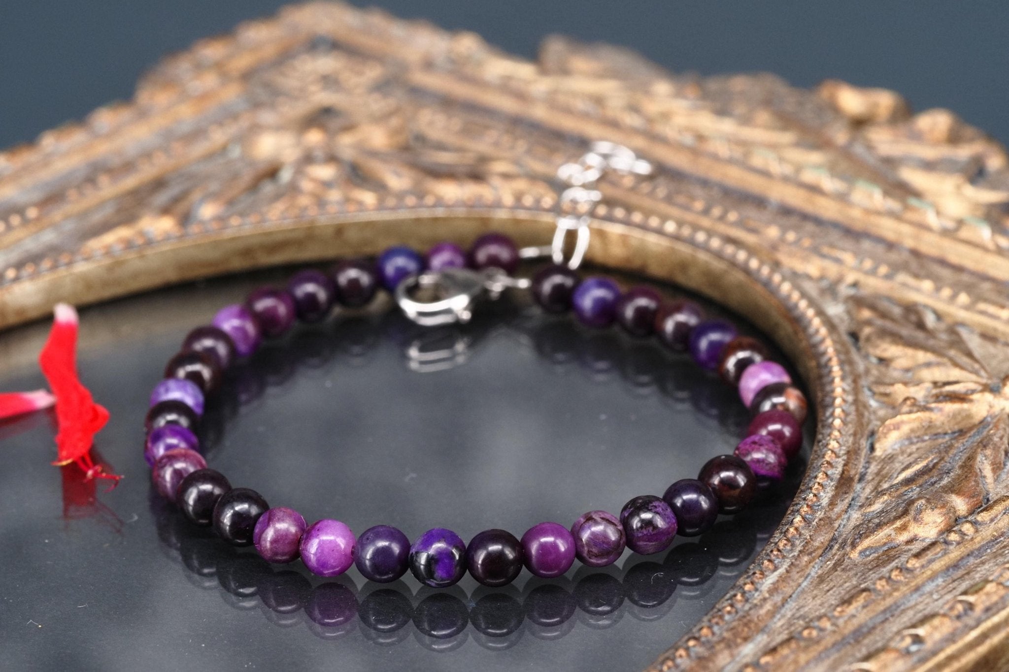 Sugilit Armband echtes lila Kugelarmband 19 - 22cm