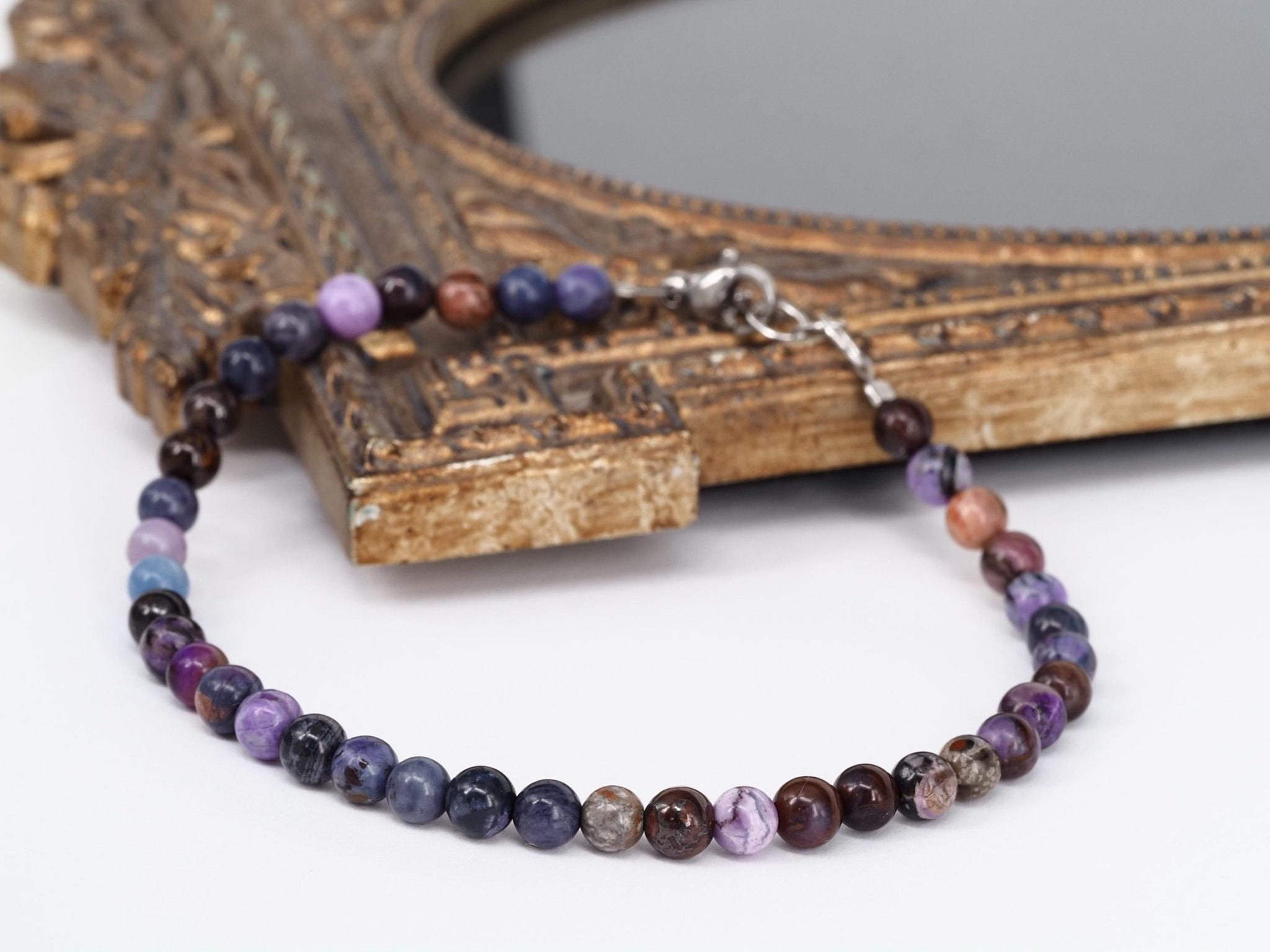 Sugilith Armband – echter, unbehandelter Natur - Edelstein Länge 20,5 zu 23cm