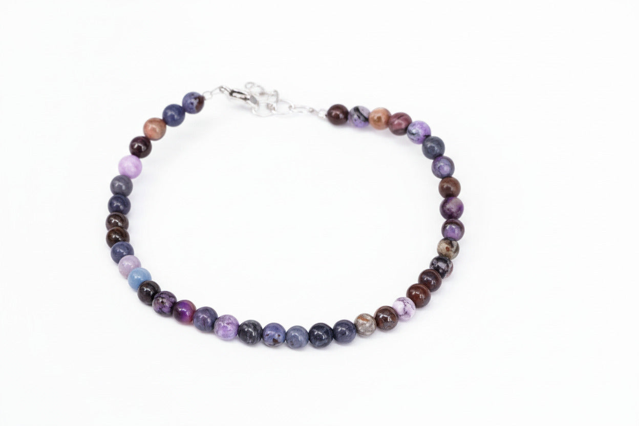 Sugilith Armband – echter, unbehandelter Natur - Edelstein Länge 20,5 zu 23cm