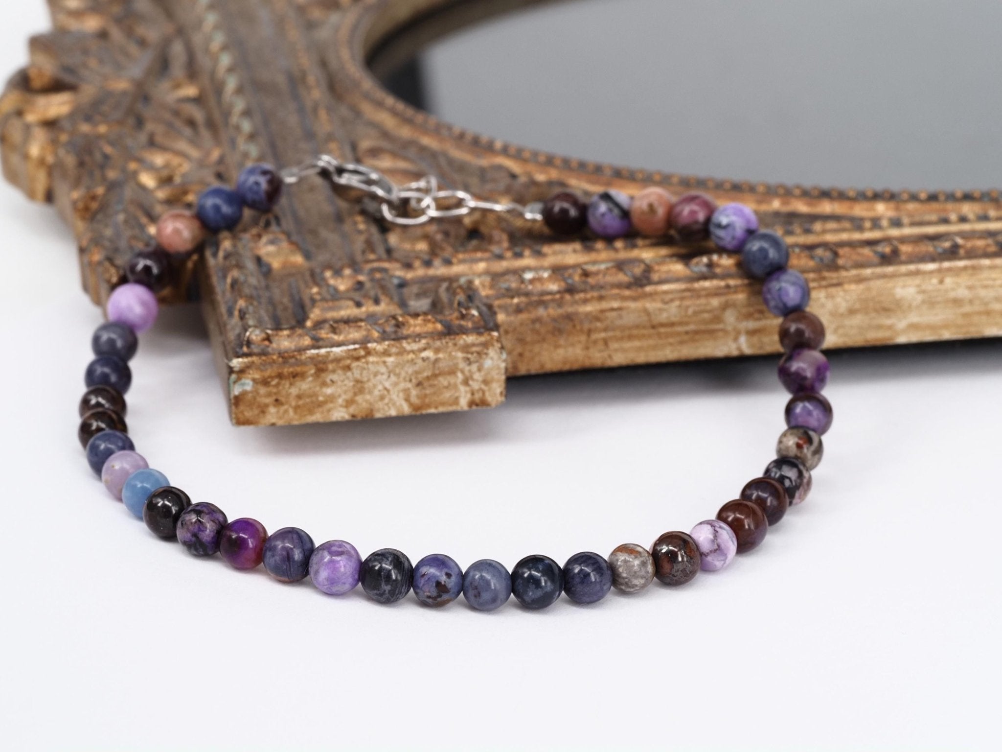 Sugilith Armband – echter, unbehandelter Natur - Edelstein Länge 20,5 zu 23cm