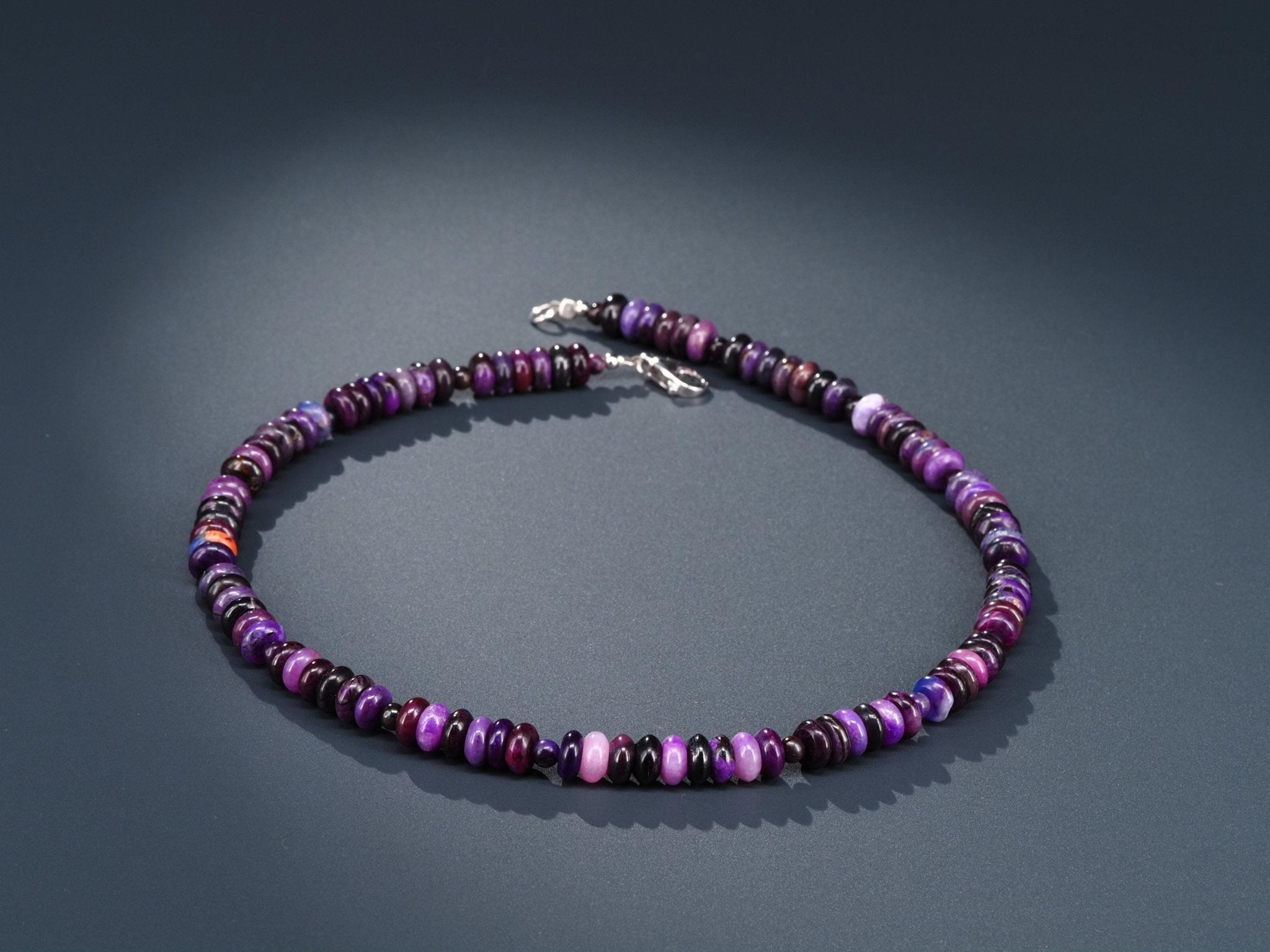 Sugilith Kette 100% Natur Halskette Rondelle Lila Edelstein