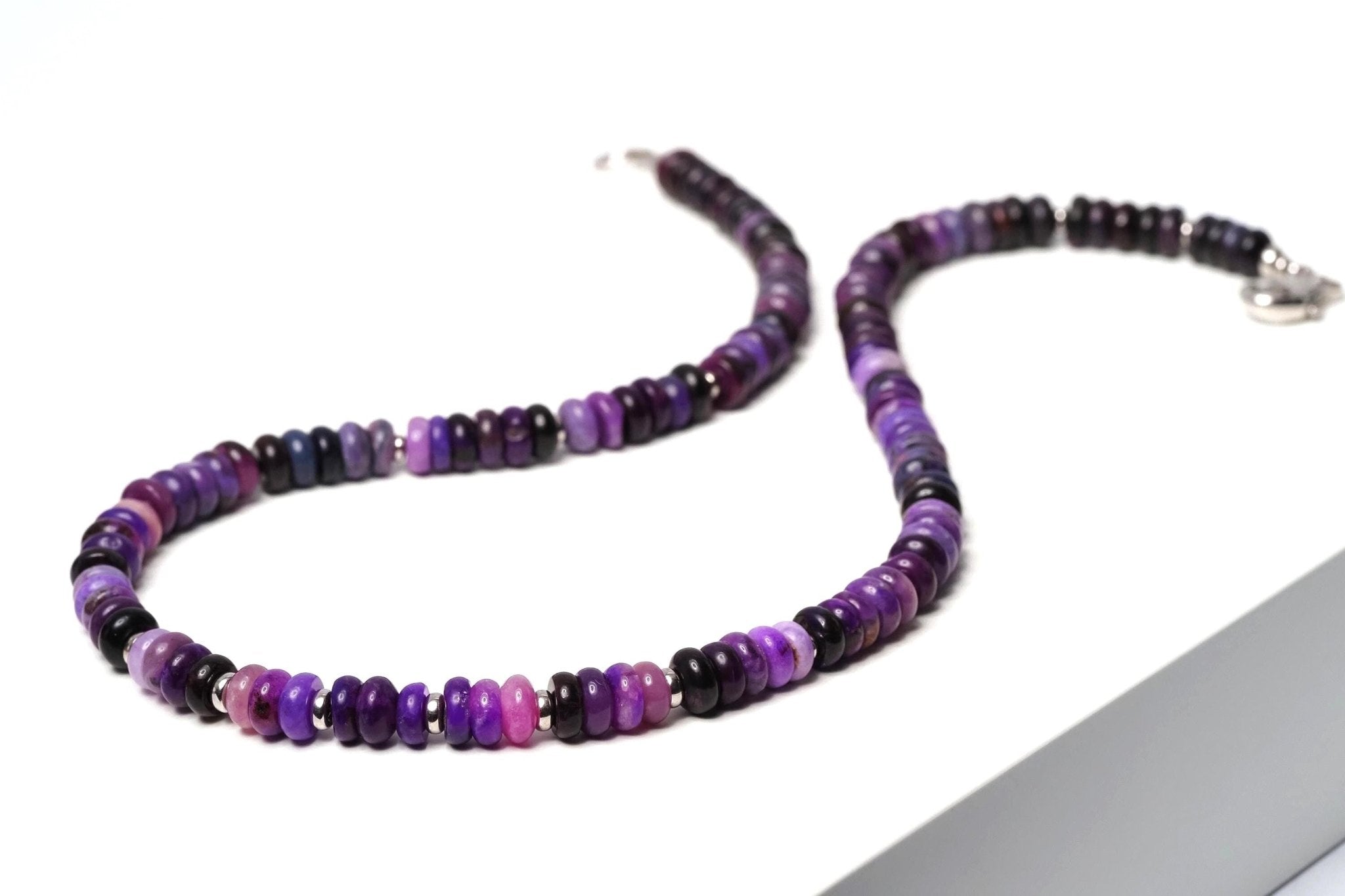 Sugilith Kette Silber 48,5cm AAA Edelsteinkette