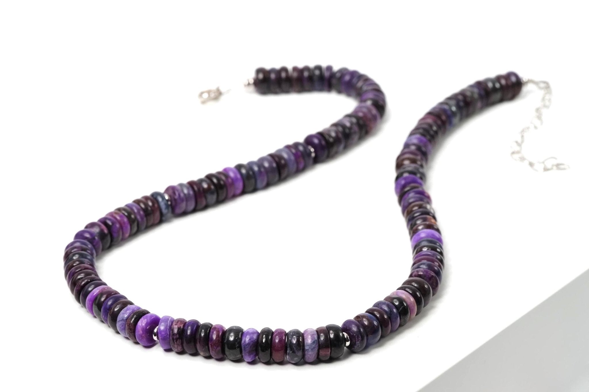 Sugilith Kette Silber lila 43cm echte Edelsteinkette