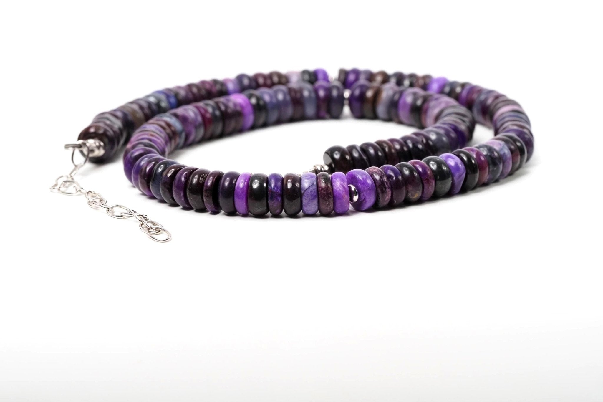Sugilith Kette Silber lila 43cm echte Edelsteinkette