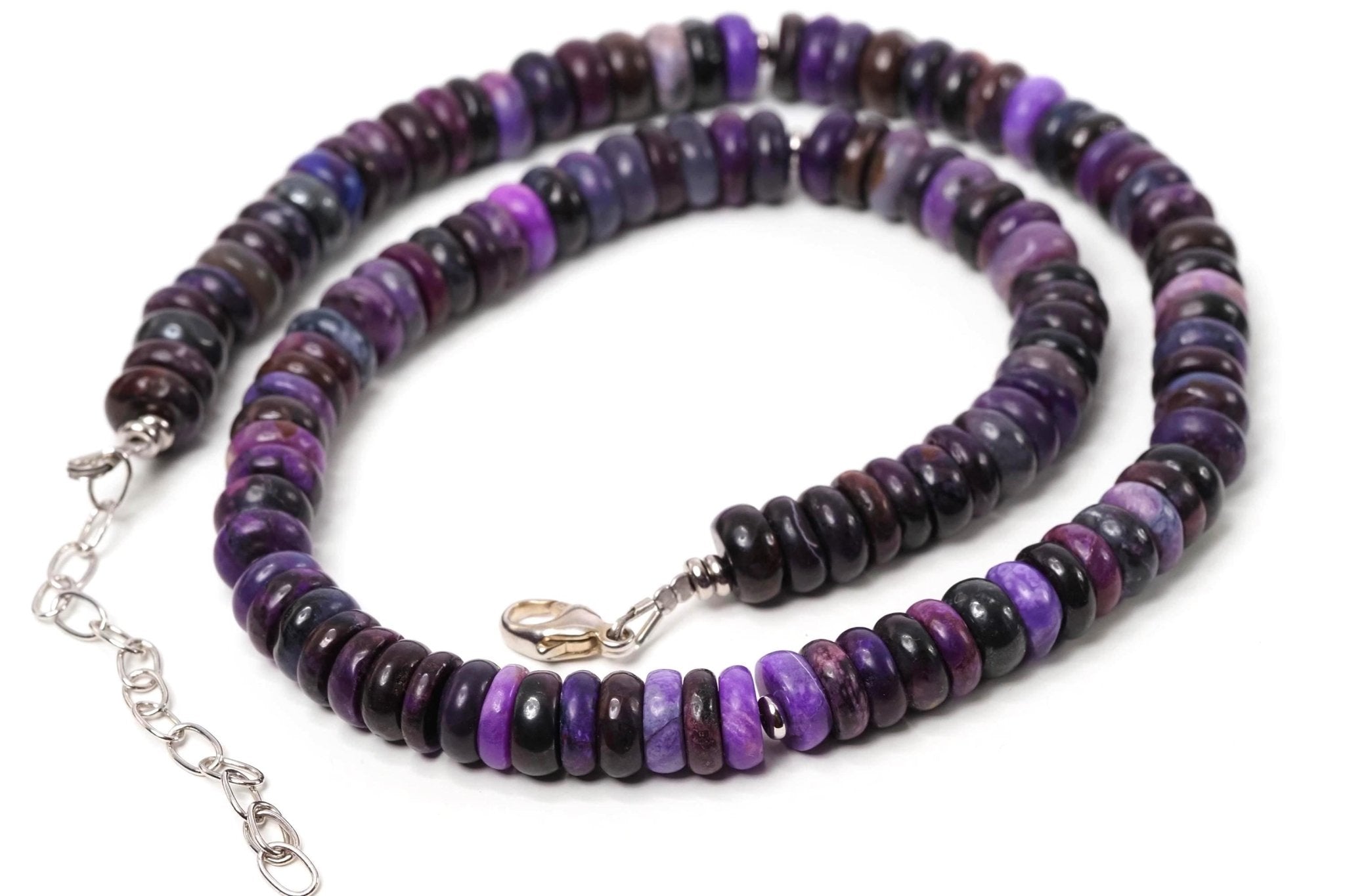 Sugilith Kette Silber lila 43cm echte Edelsteinkette