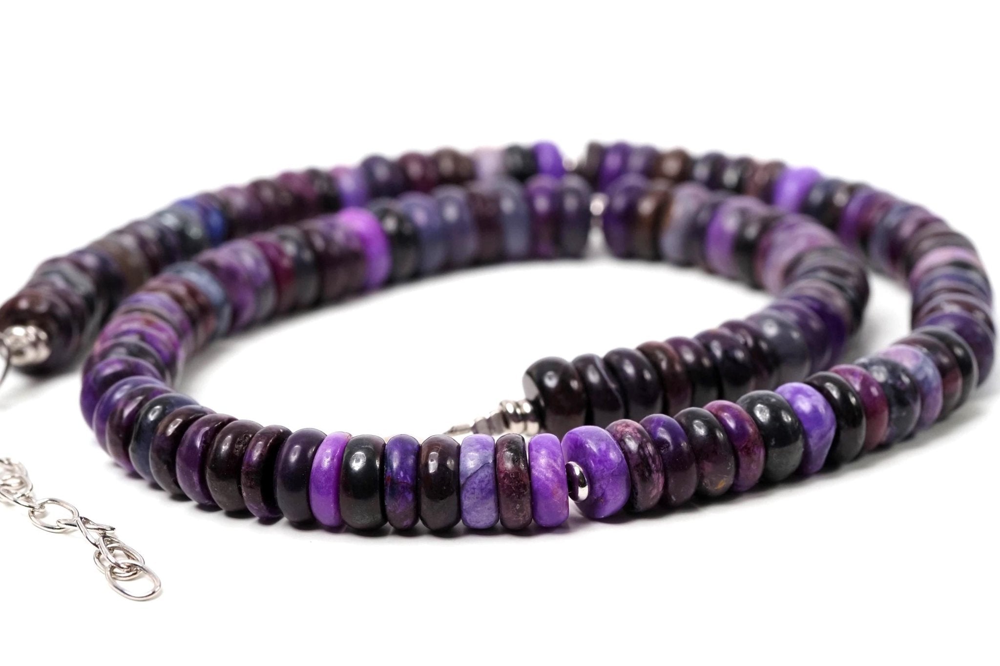 Sugilith Kette Silber lila 43cm echte Edelsteinkette