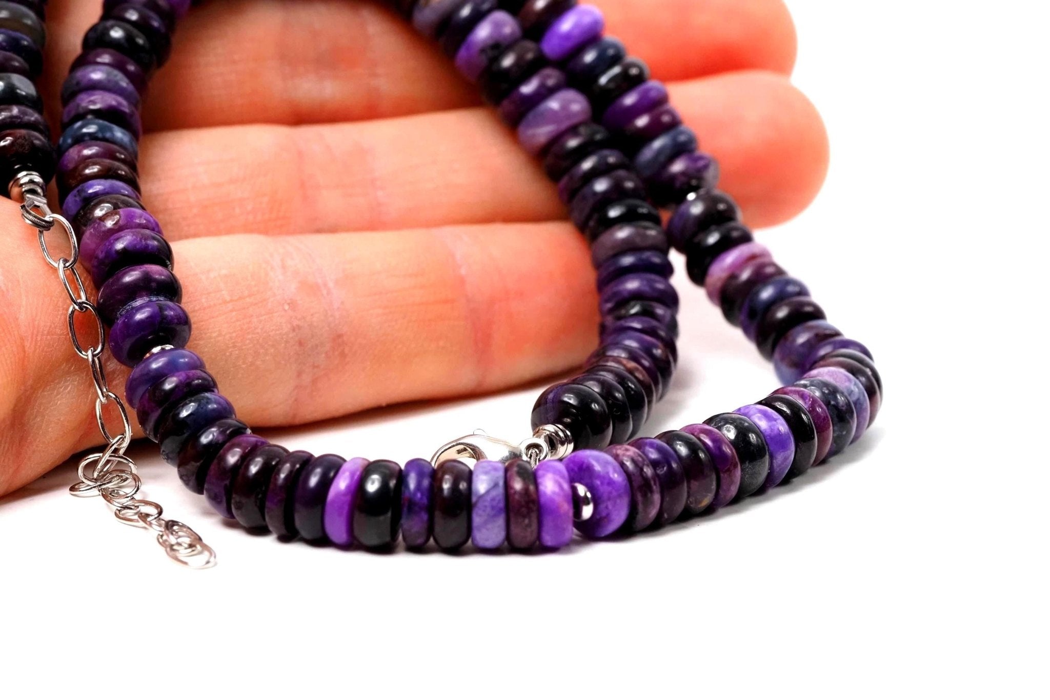 Sugilith Kette Silber lila 43cm echte Edelsteinkette