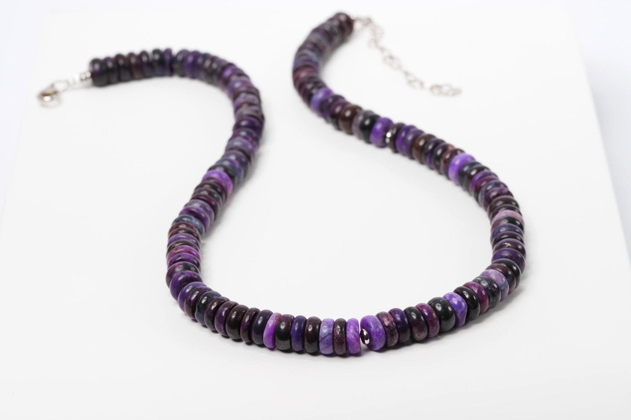 Sugilith Kette Silber lila 43cm echte Edelsteinkette