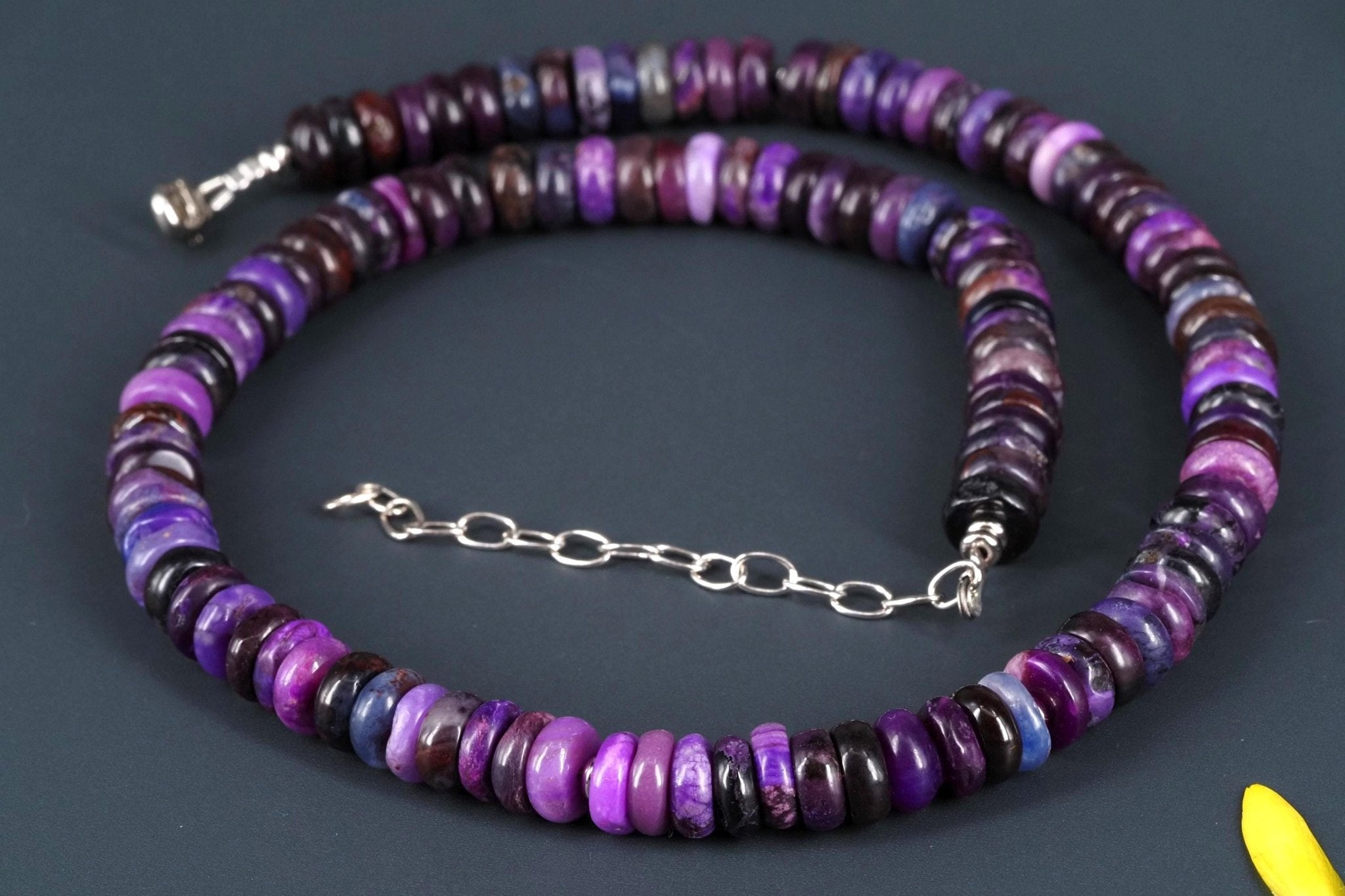 Sugilith Kette Silber lila 44cm echte Edelsteinkette