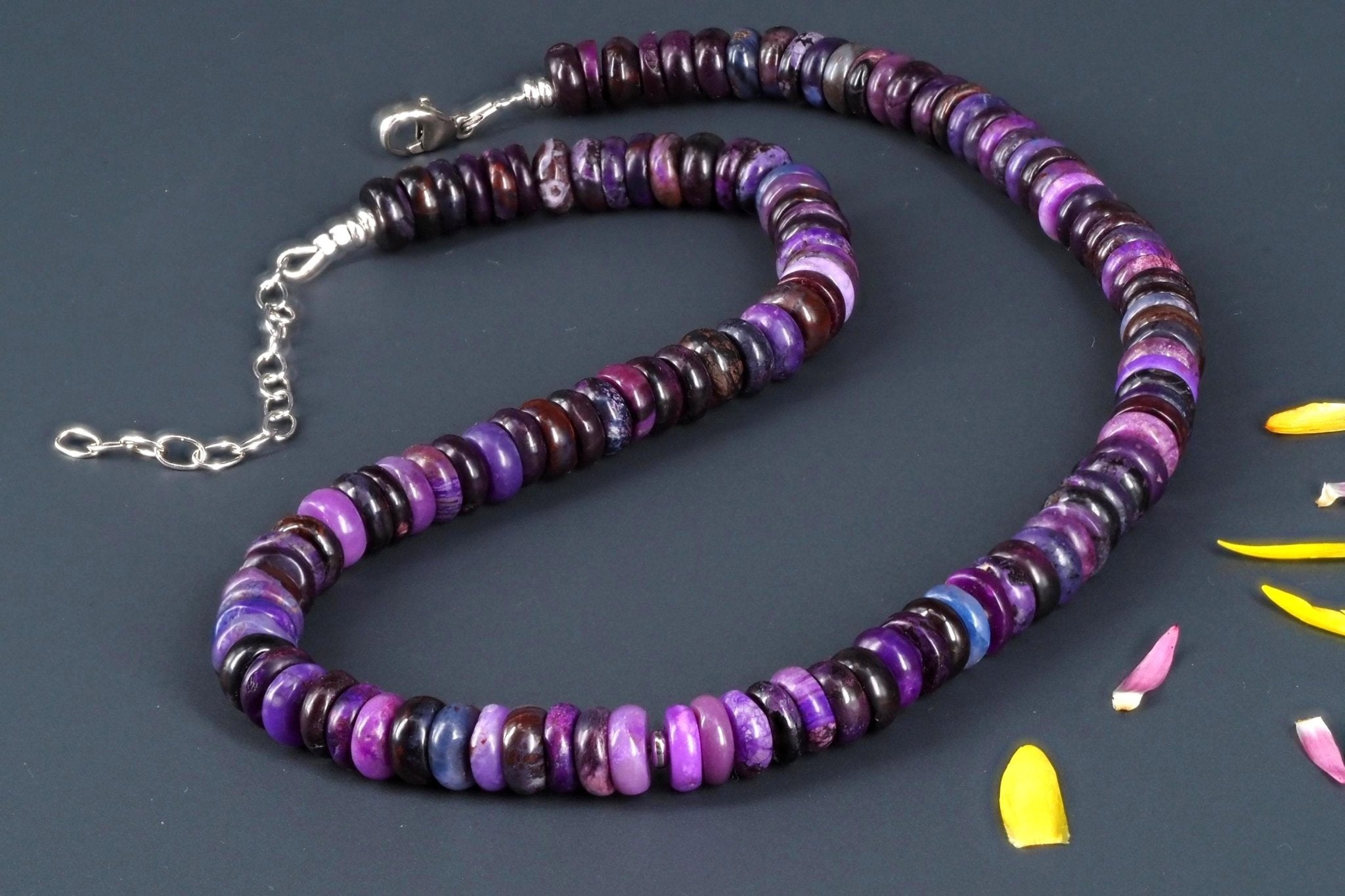 Sugilith Kette Silber lila 44cm echte Edelsteinkette