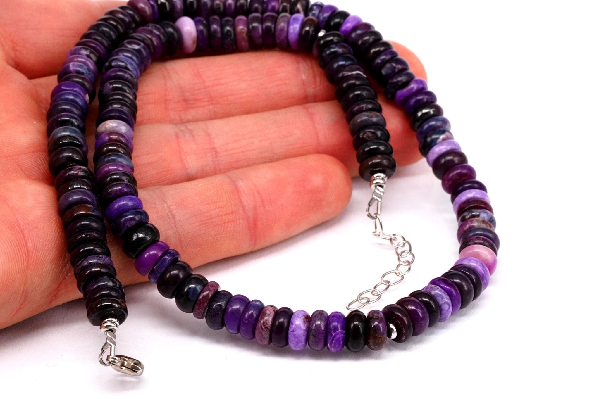 Sugilith Kette Silber lila 47cm echte Edelsteinkette