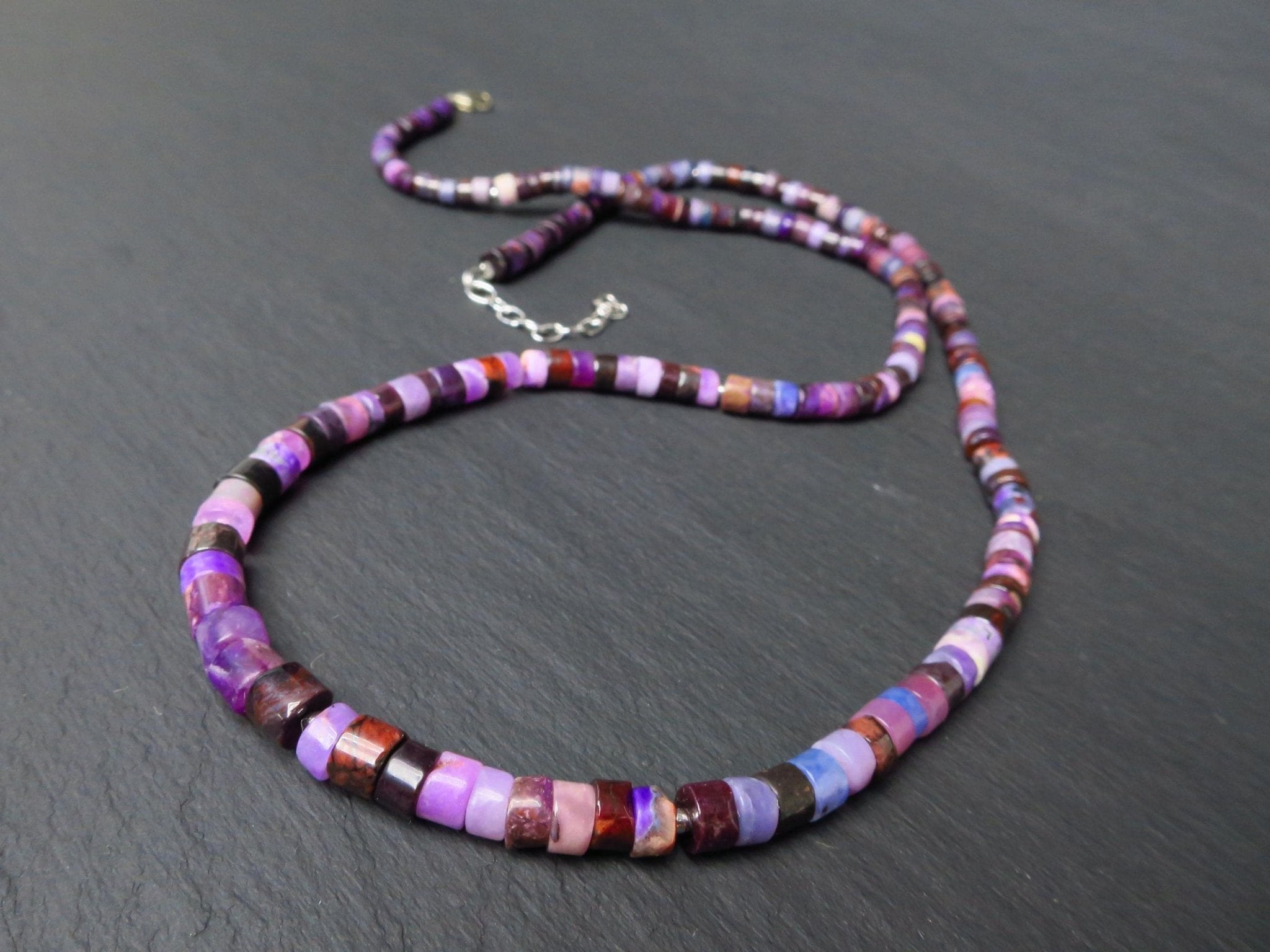Sugilith Kette Silber lila 66cm echte Edelsteinkette
