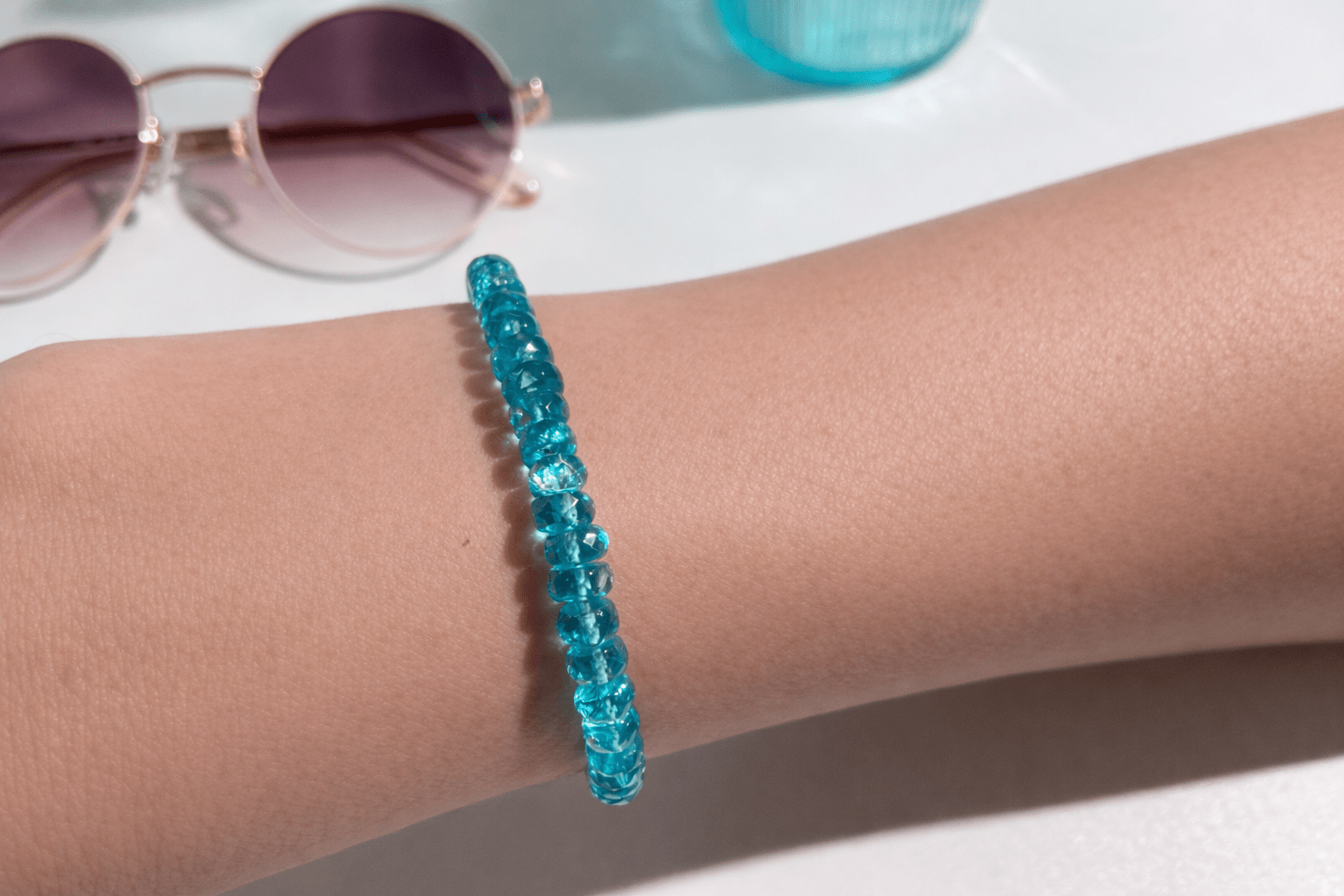 Top Apatit Armband 925er Silber Edelstein