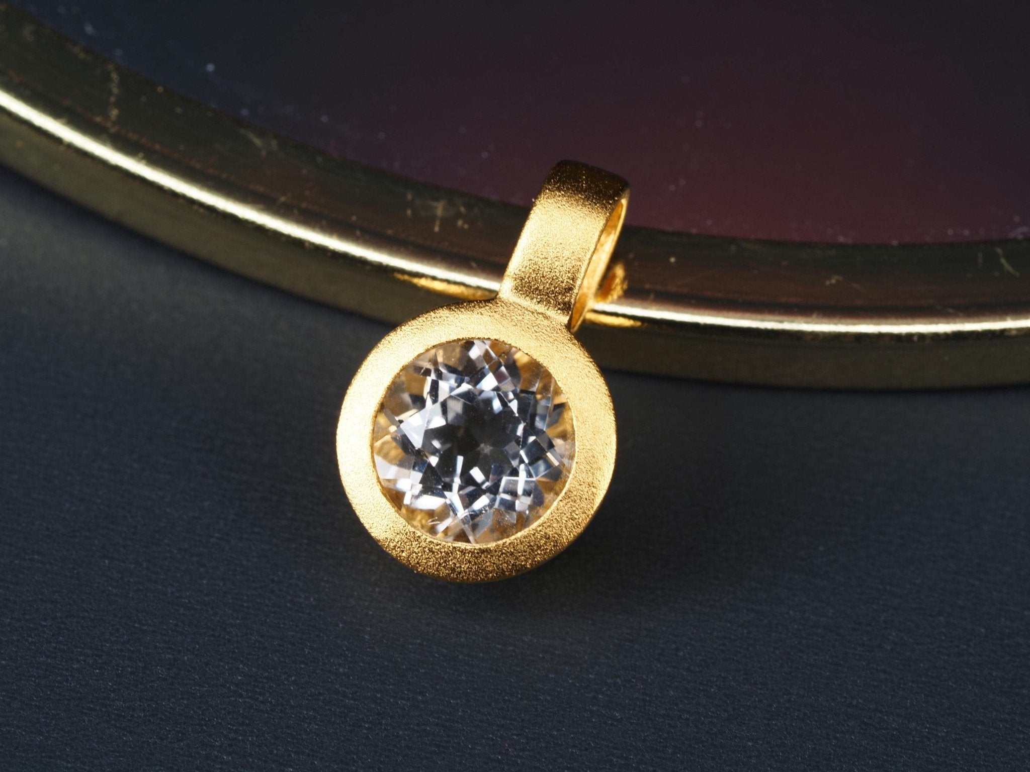 Topas Anhänger Sterling Silber vergoldet Kettenanhänger