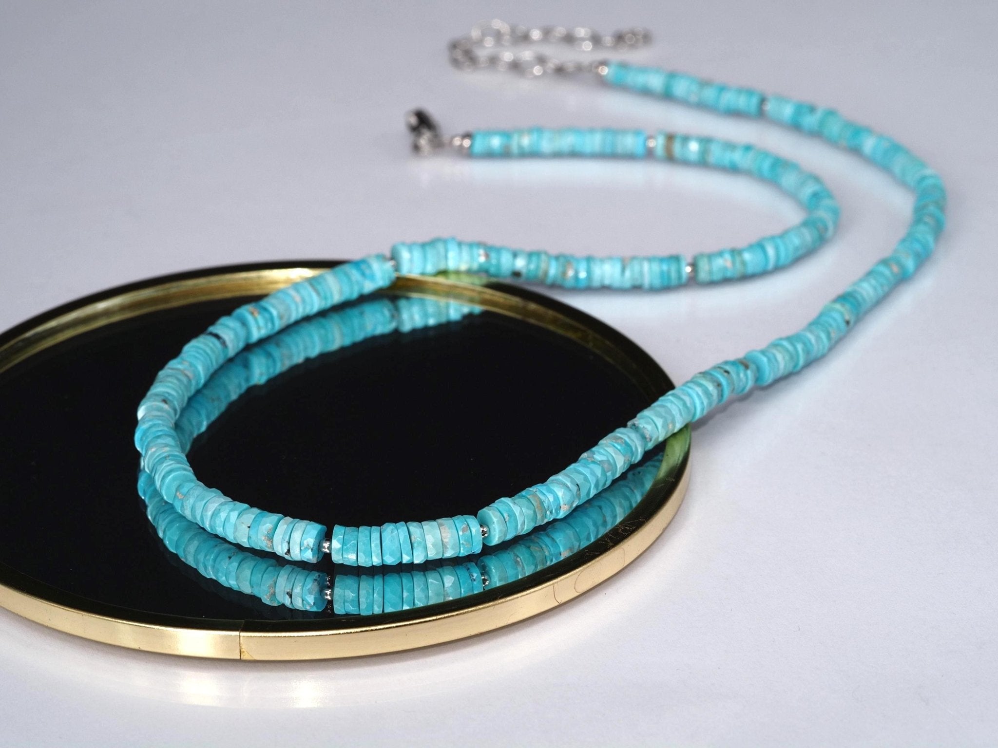 Türkis Kette Arizona Türkis Edelstein Kette Sterlingsilber Boho Kette Frauen