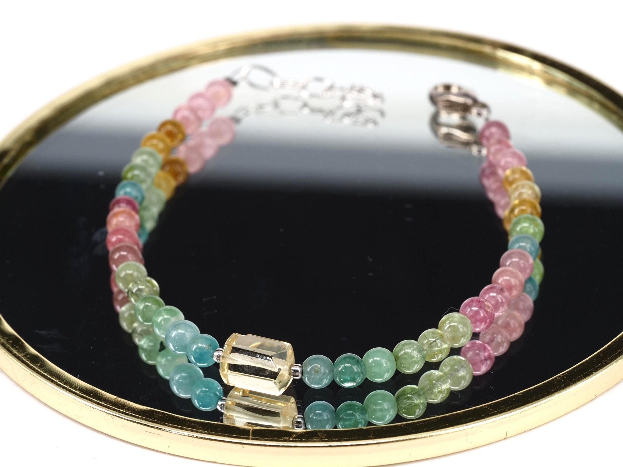 Turmalin Armband multicolor Heliodor Sterling Silber