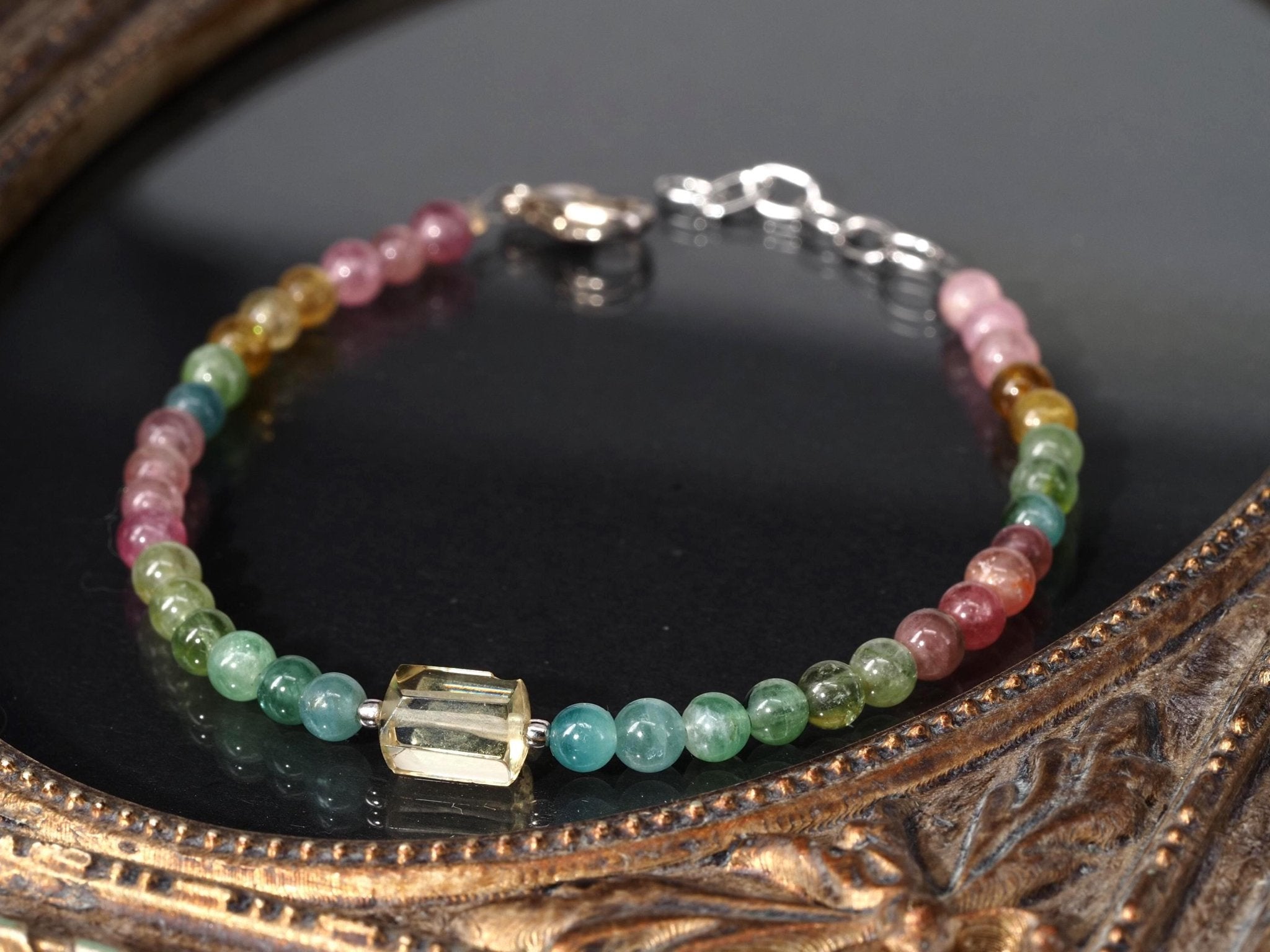 Turmalin Armband multicolor Heliodor Sterling Silber